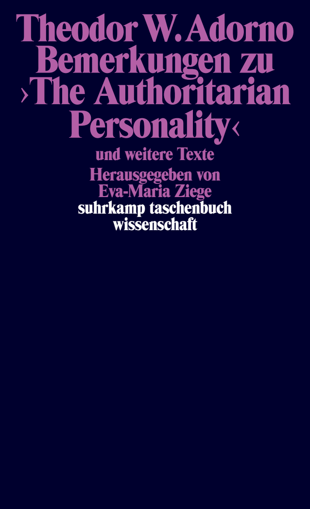 Vorderes Coverbild Bemerkungen zu >The Authoritarian Personality<
