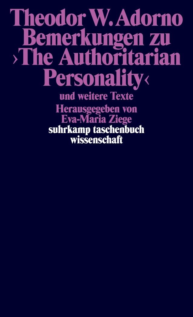 Vorderes Coverbild Bemerkungen zu >The Authoritarian Personality<