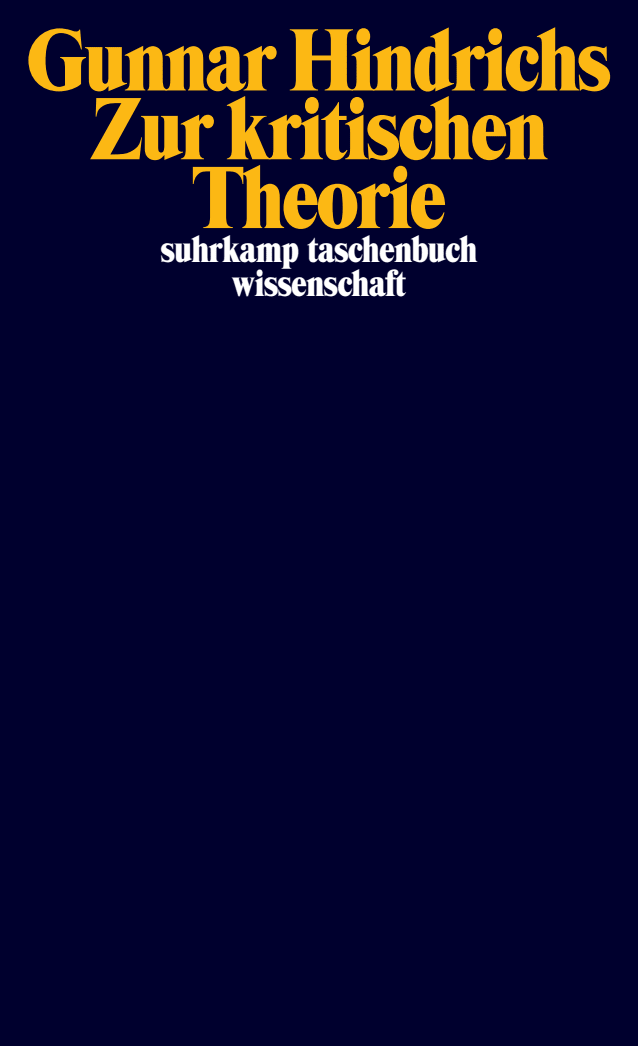 Vorderes Coverbild Zur kritischen Theorie
