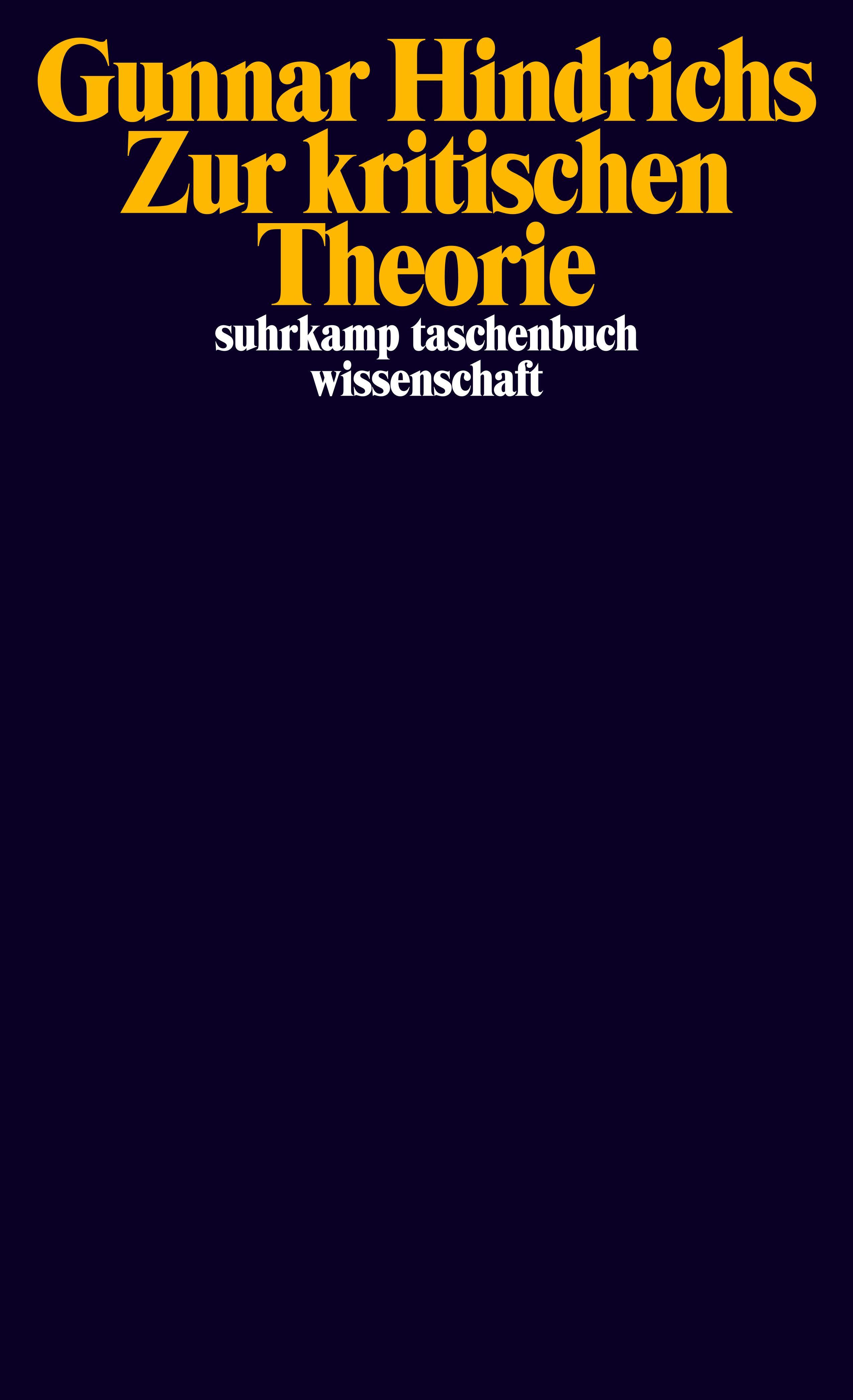 Vorderes Coverbild Zur kritischen Theorie
