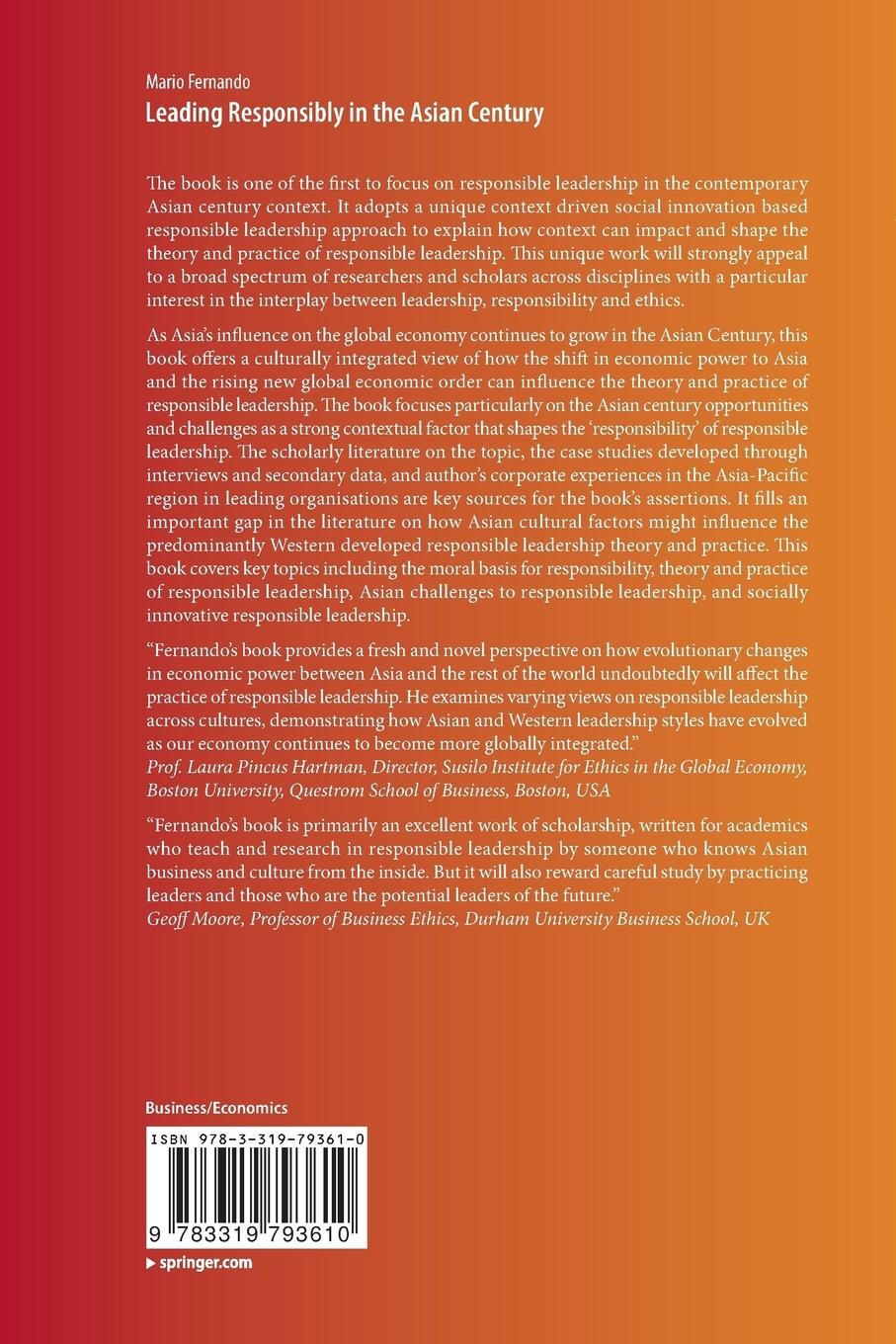 Rückseitencover Leading Responsibly in the Asian Century