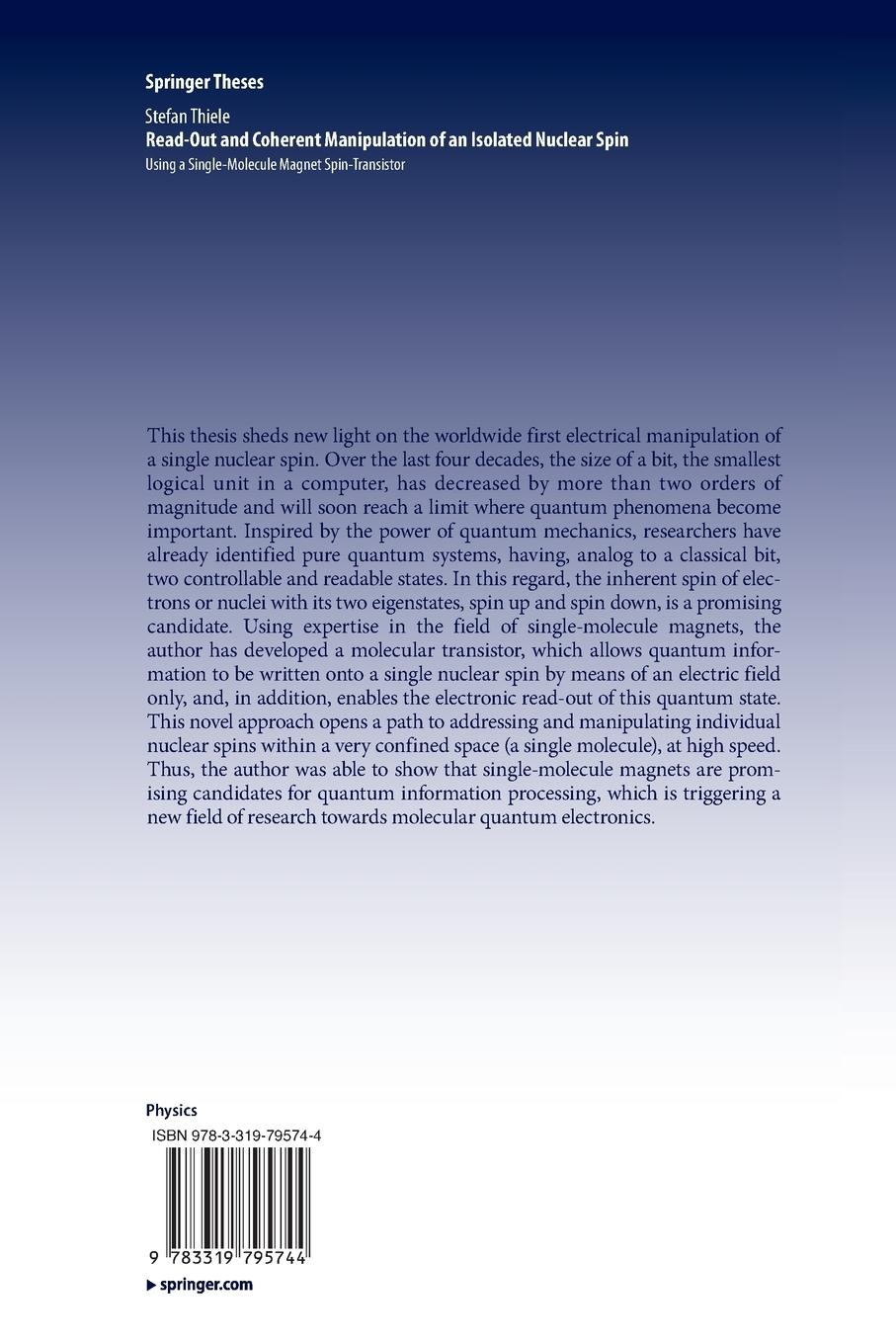 Rückseitencover Read-Out and Coherent Manipulation of an Isolated Nuclear Spin