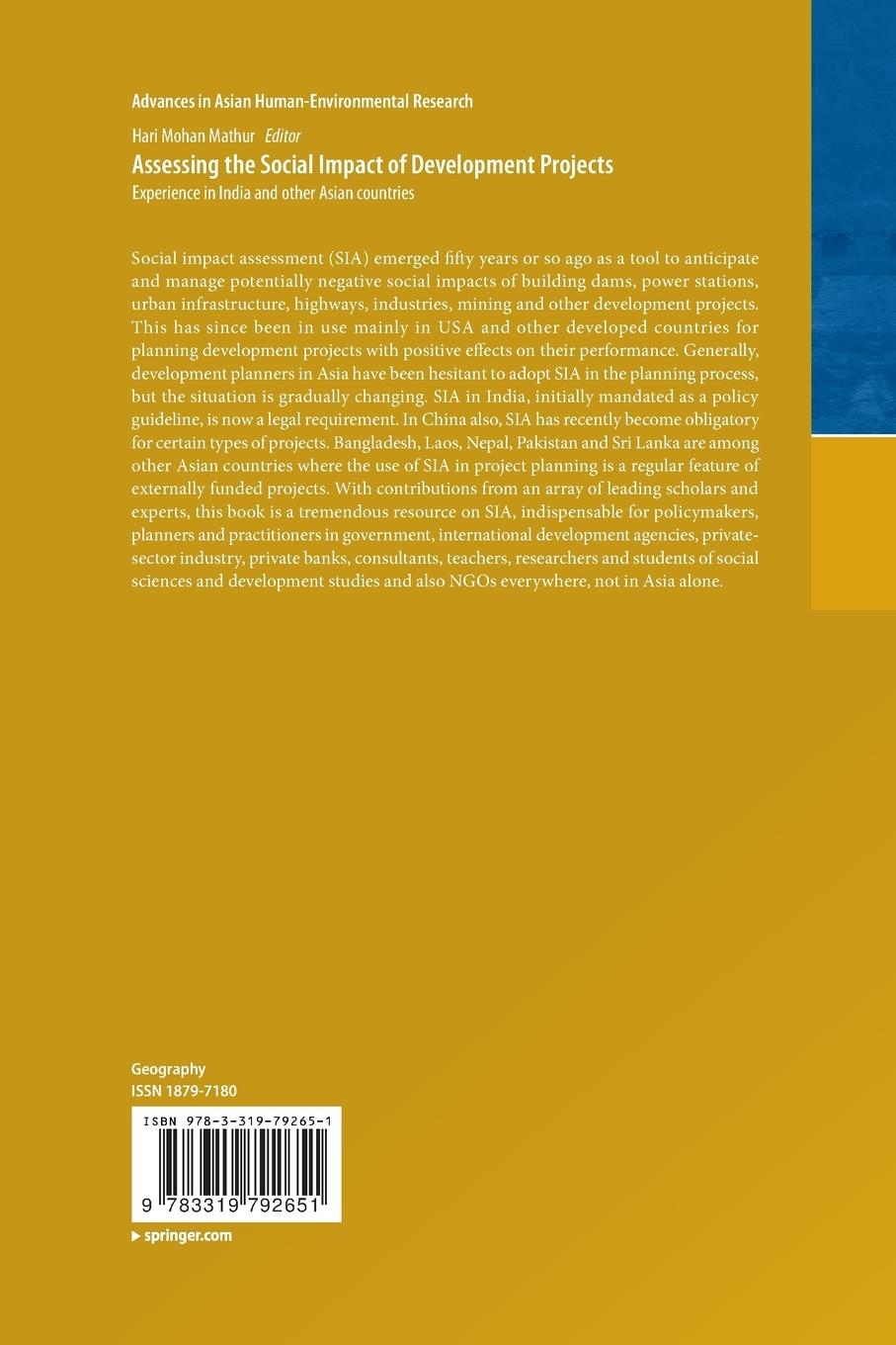 Rückseitencover Assessing the Social Impact of Development Projects