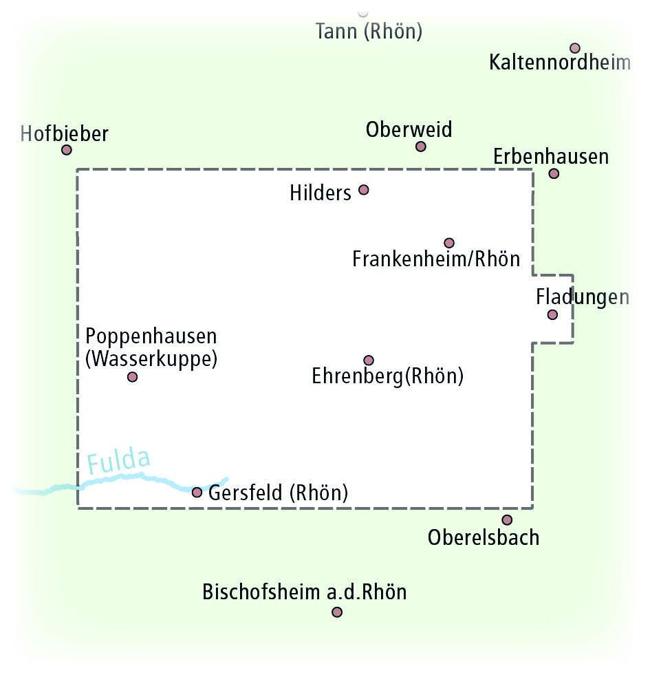Beispielinhalt (Bild) Rhön, Wasserkuppe / Rother Kuppe, Hilders - Gersfeld (Rhön) - Fladungen 1:25 000