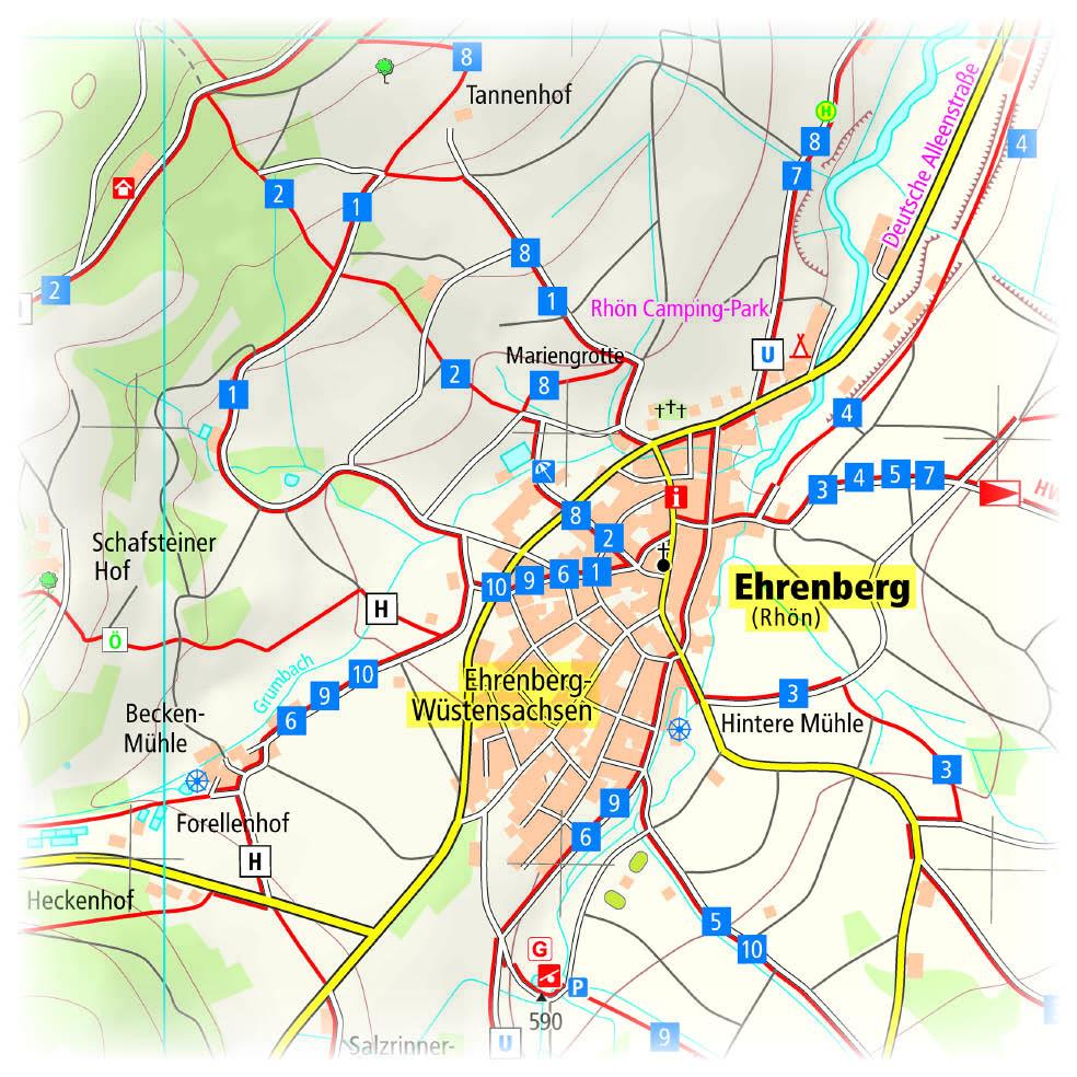 Beispielinhalt (Bild) Rhön, Wasserkuppe / Rother Kuppe, Hilders - Gersfeld (Rhön) - Fladungen 1:25 000