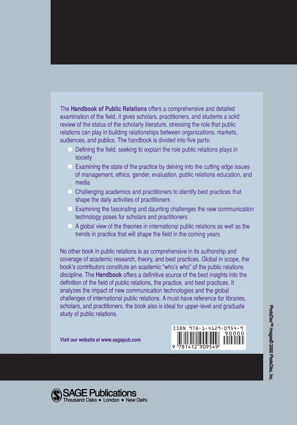 Rückseitencover Handbook of Public Relations