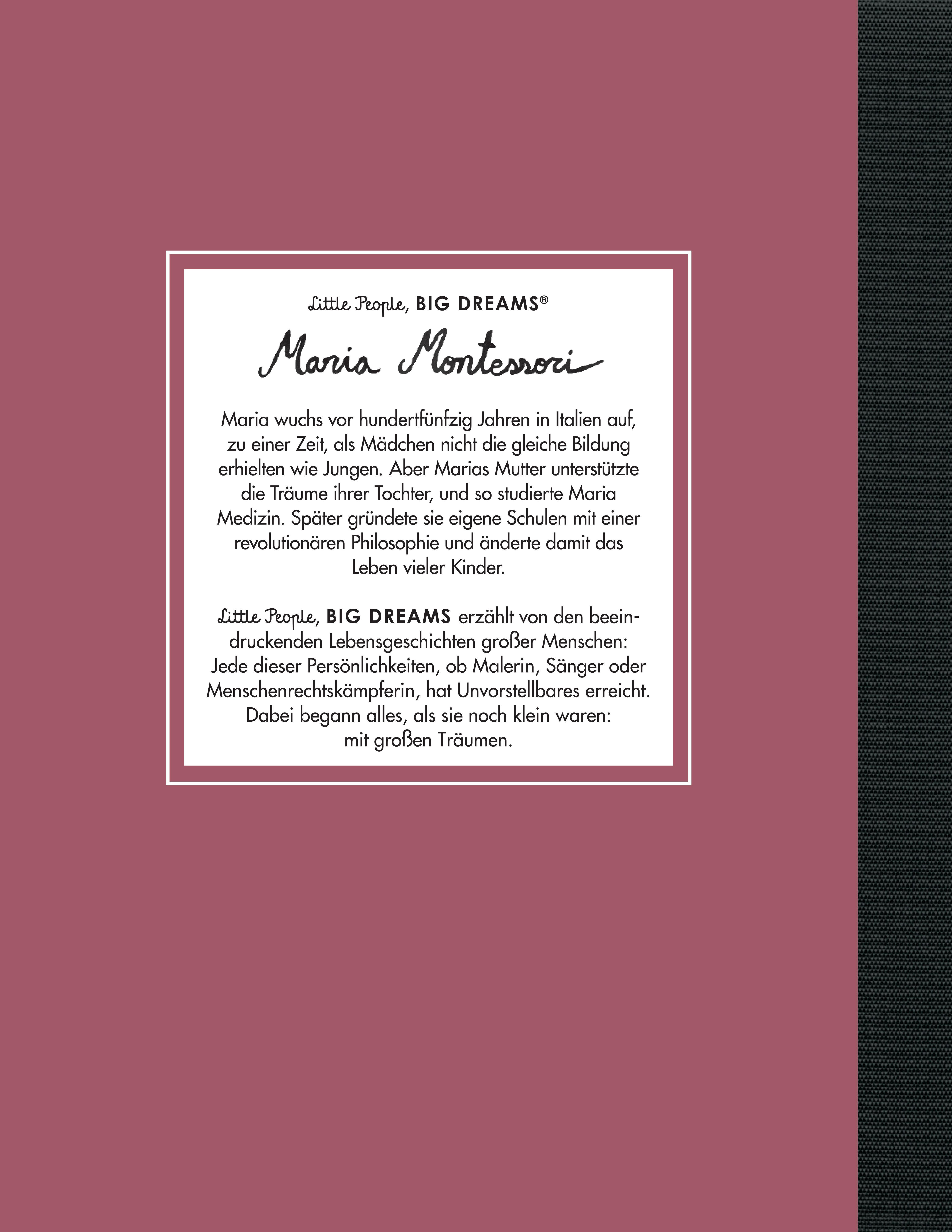 Rückseitencover Maria Montessori