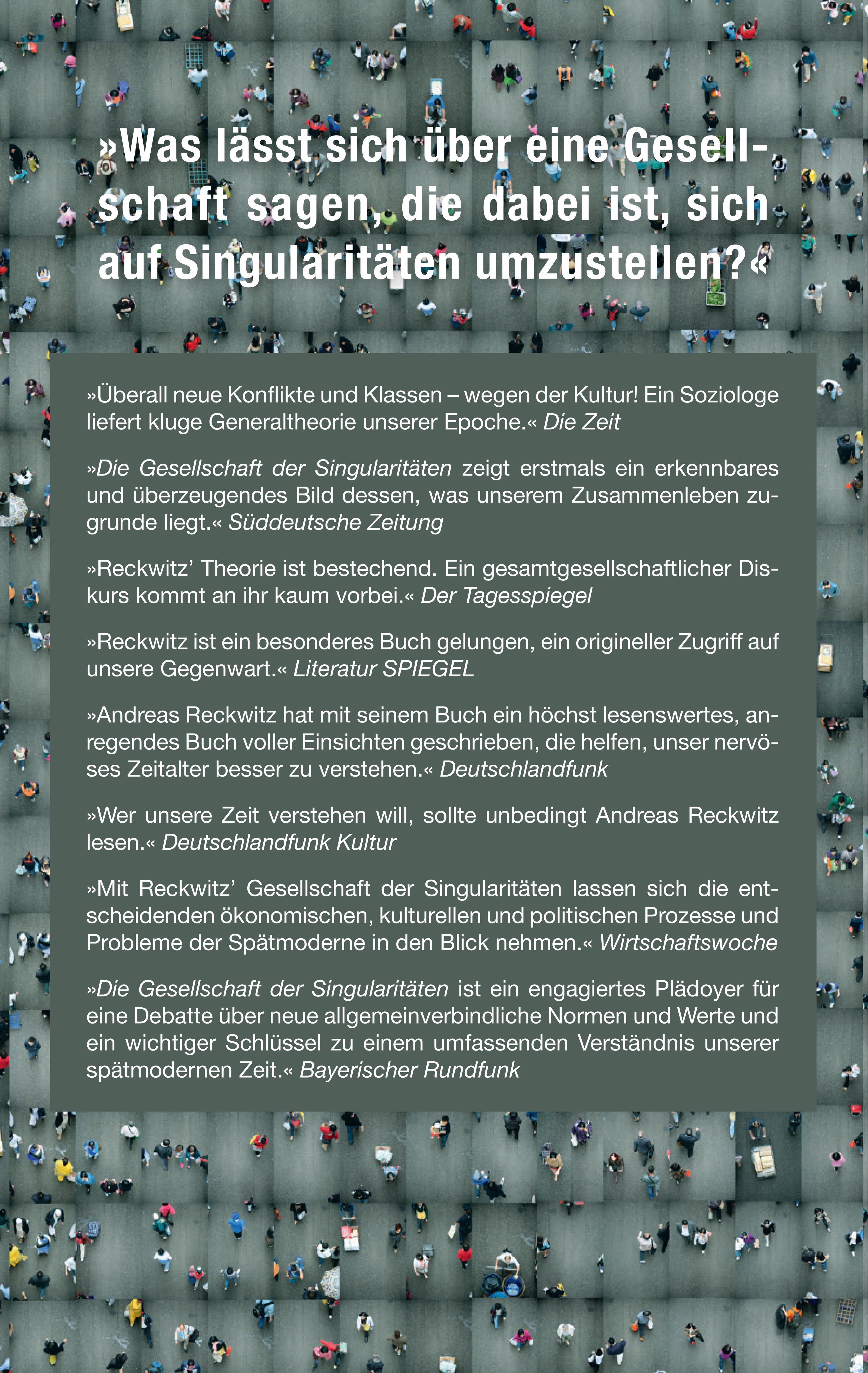 Rückseitencover Die Gesellschaft der Singularitäten