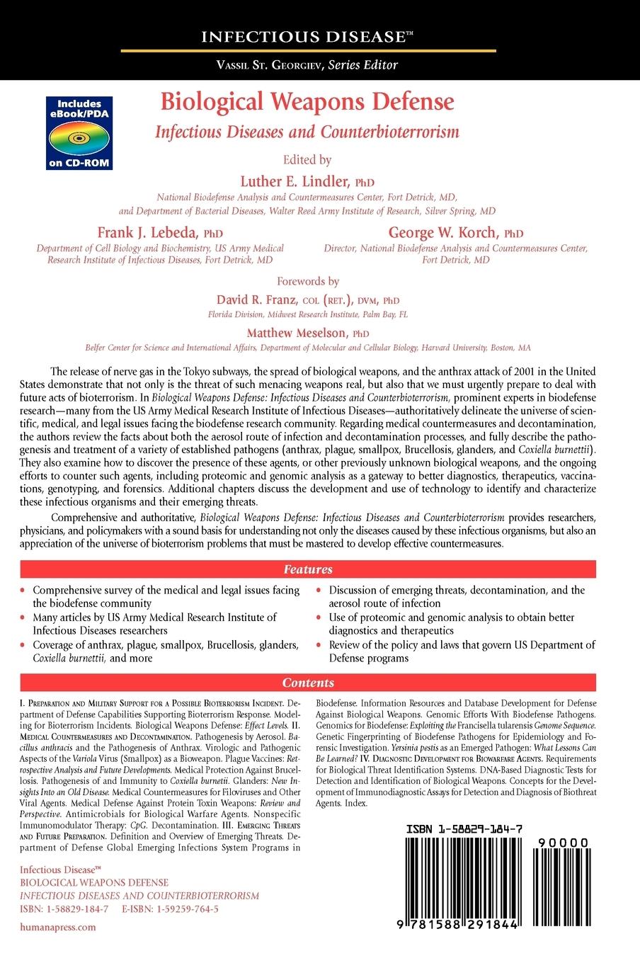 Rückseitencover Biological Weapons Defense