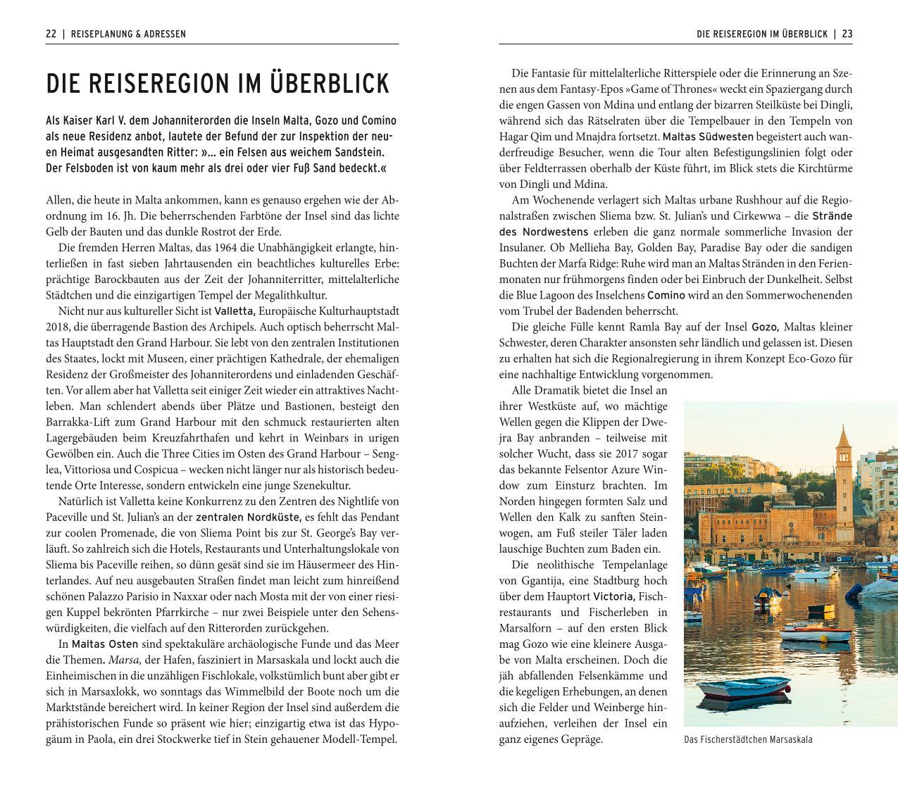 Beispielinhalt (Bild) POLYGLOTT on tour Reiseführer Malta