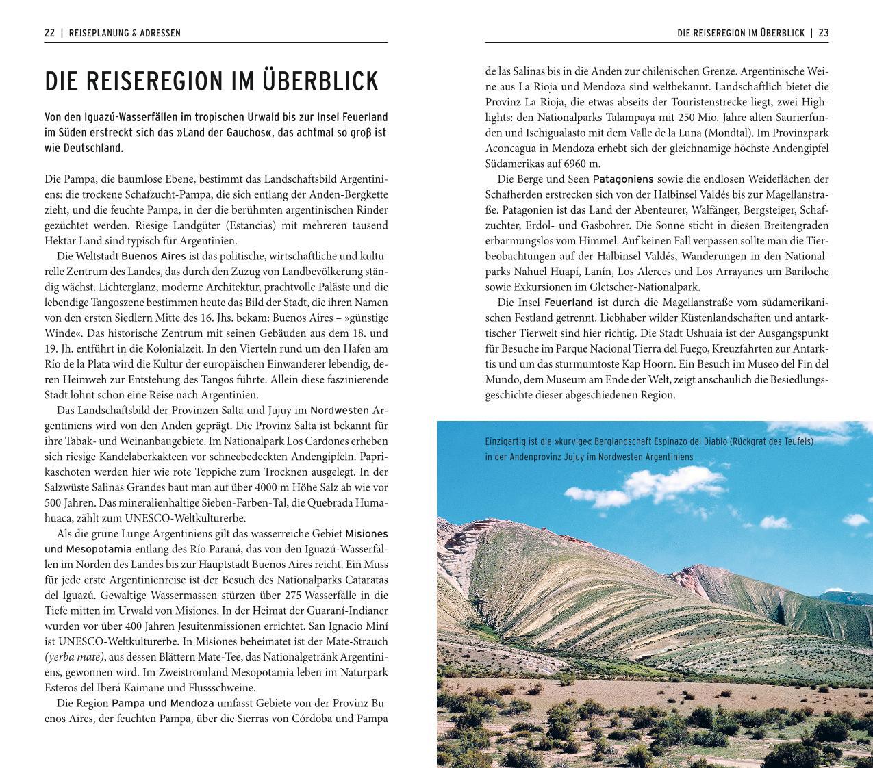 Beispielinhalt (Bild) POLYGLOTT on tour Reiseführer Argentinien