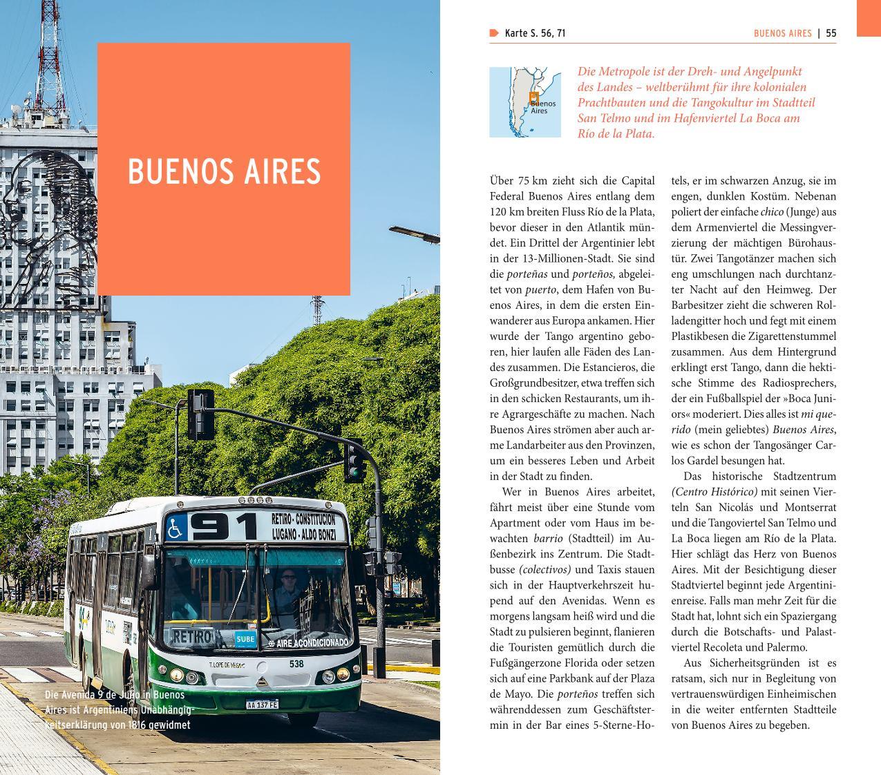 Beispielinhalt (Bild) POLYGLOTT on tour Reiseführer Argentinien