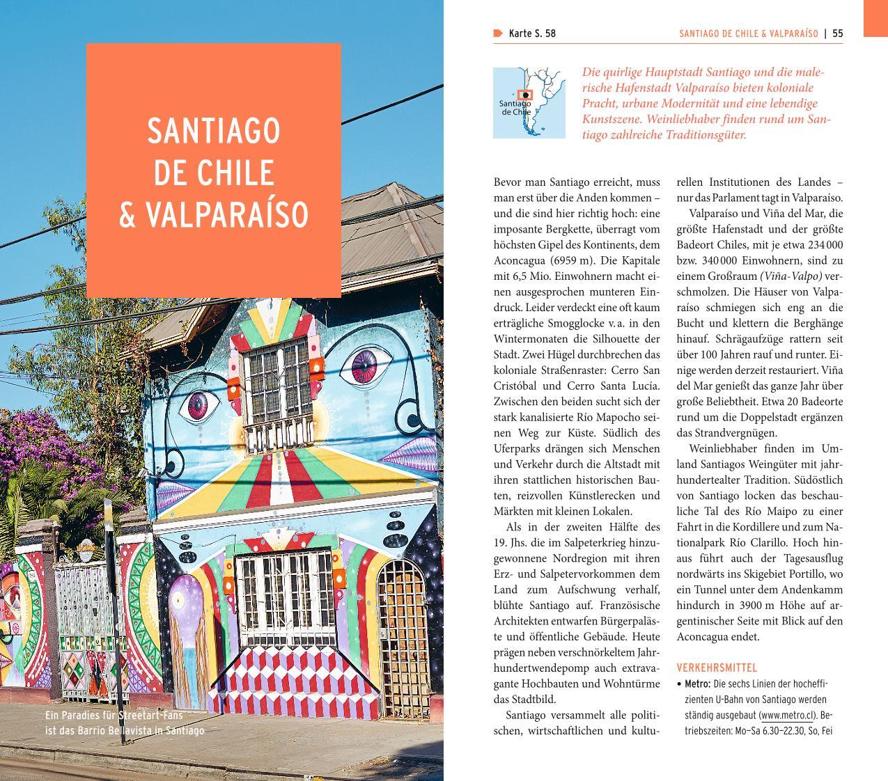 Beispielinhalt (Bild) POLYGLOTT on tour Reiseführer Chile