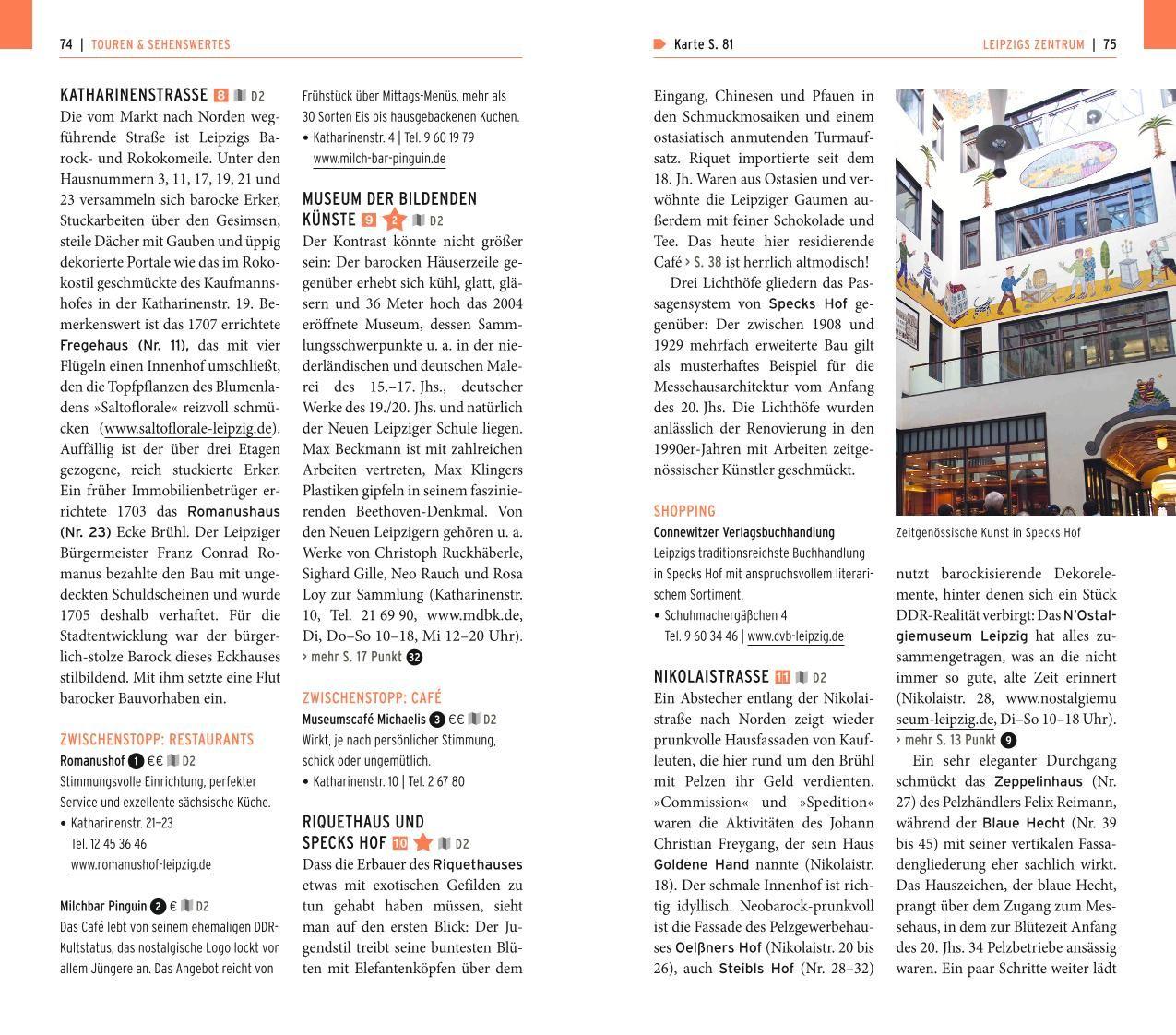 Beispielinhalt (Bild) POLYGLOTT on tour Reiseführer Leipzig