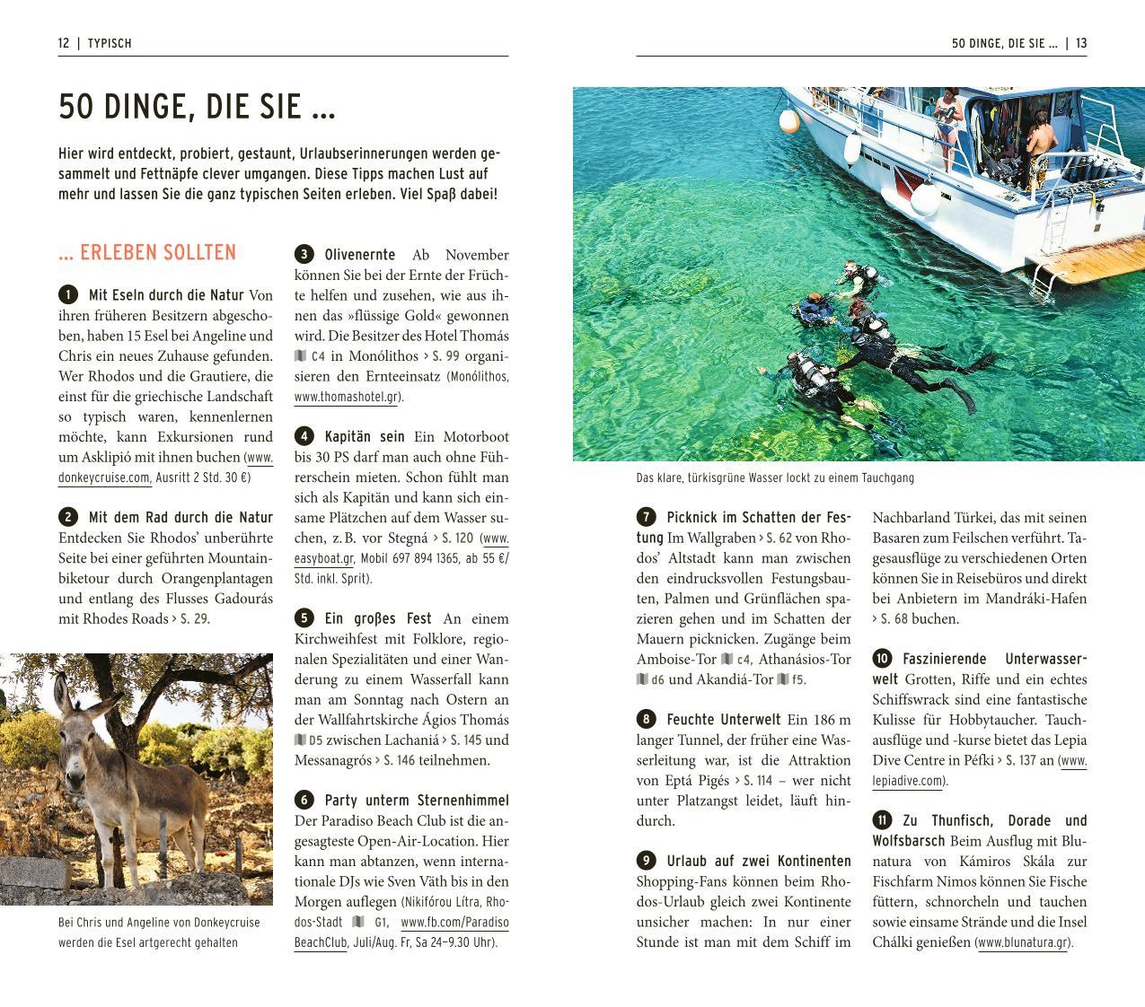 Beispielinhalt (Bild) POLYGLOTT on tour Reiseführer Rhodos