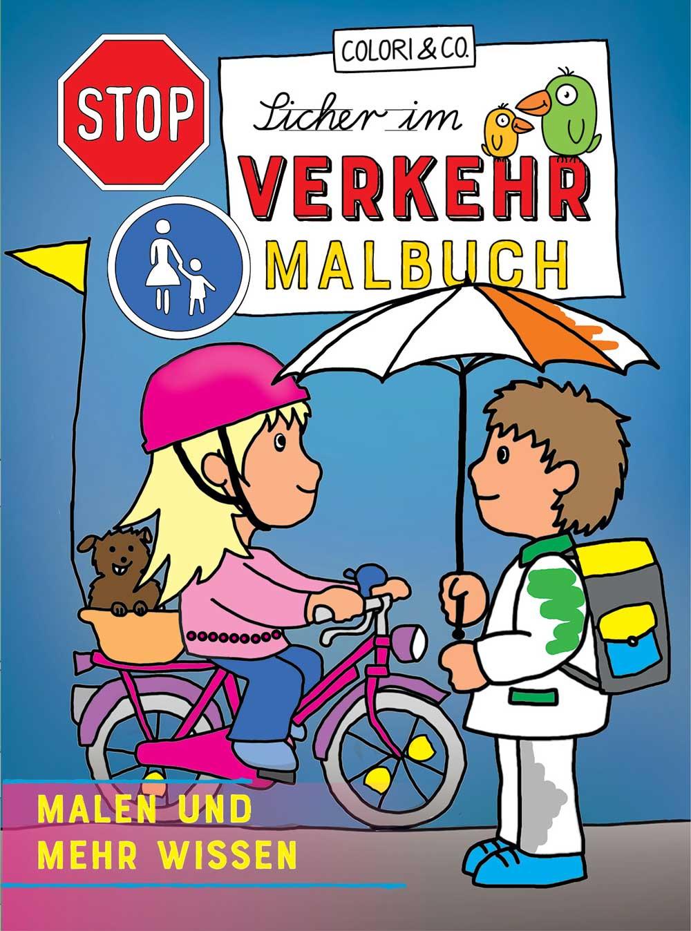 Vorderes Coverbild Sicher im Verkehr Malbuch