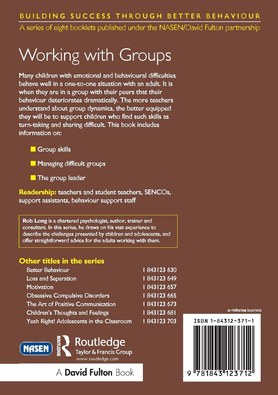 Rückseitencover Working with Groups