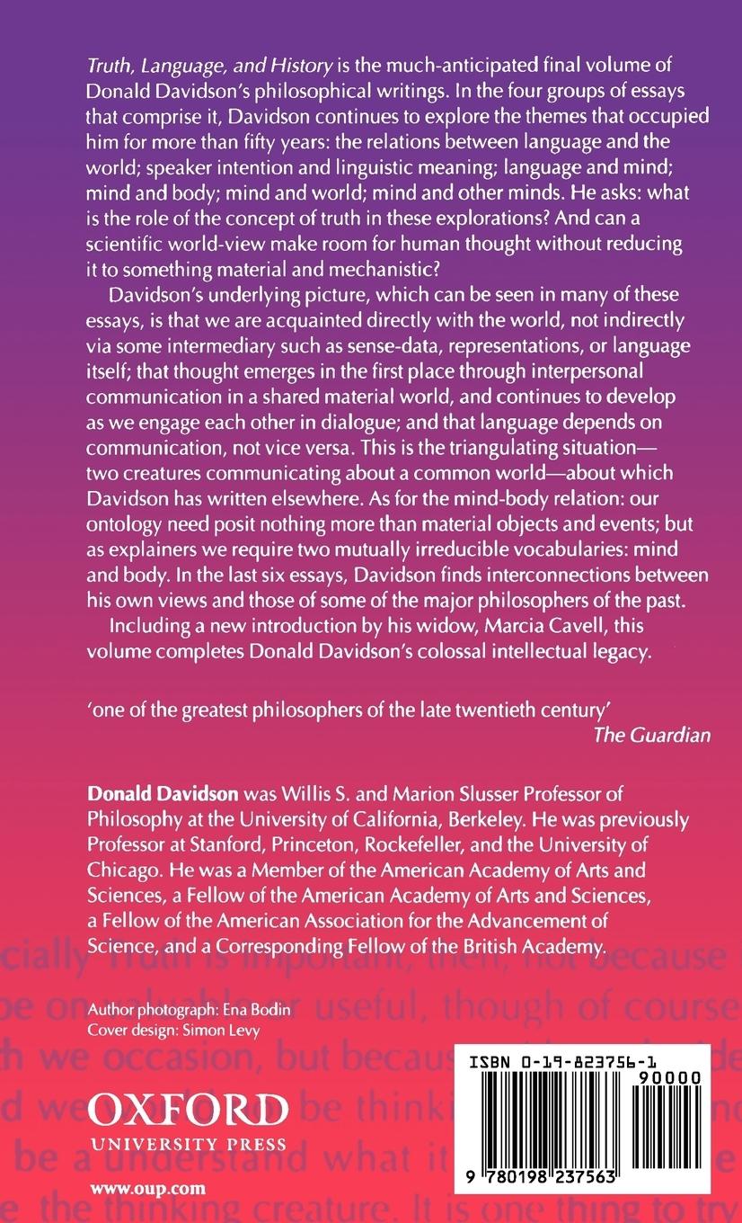 Rückseitencover Truth, Language, and History