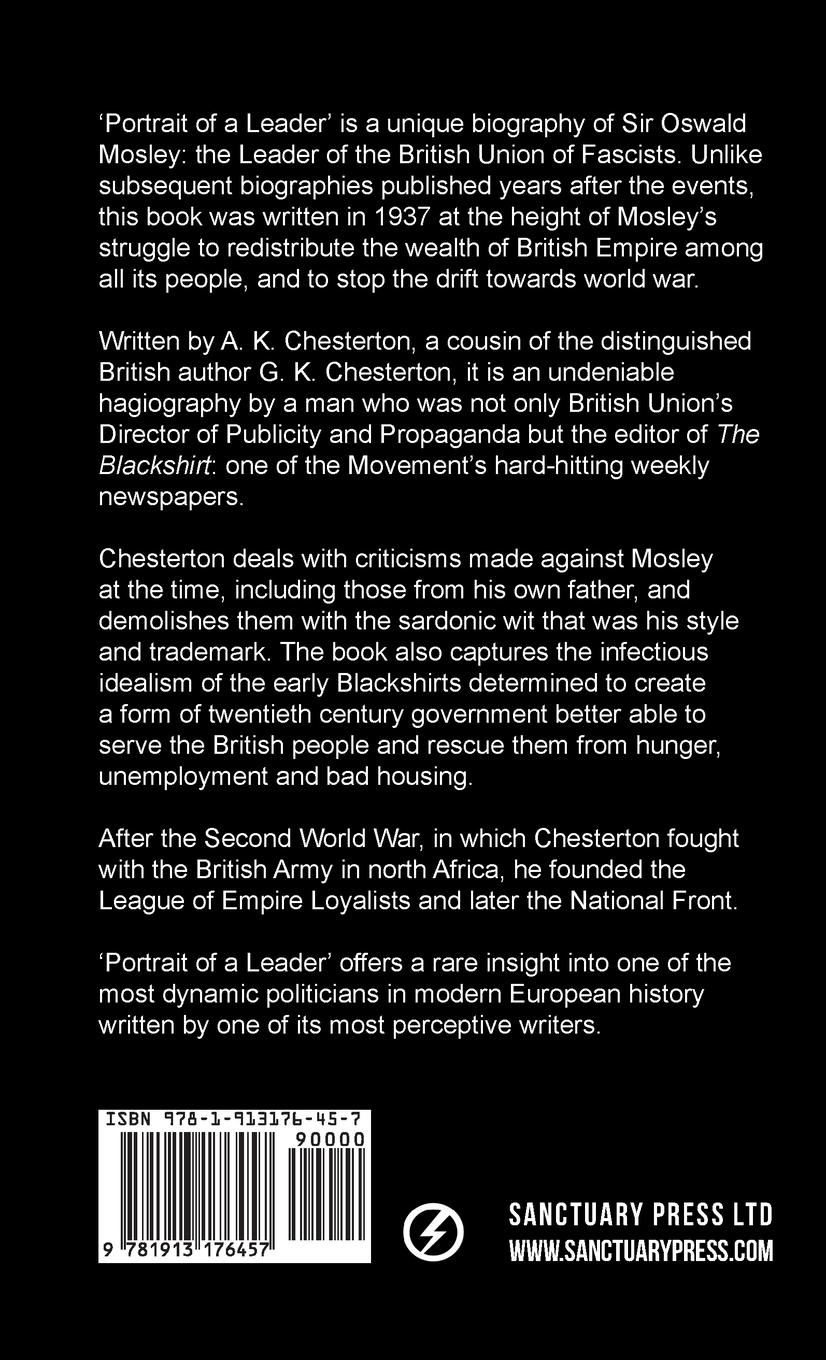 Rückseitencover Portrait of a Leader - Oswald Mosley