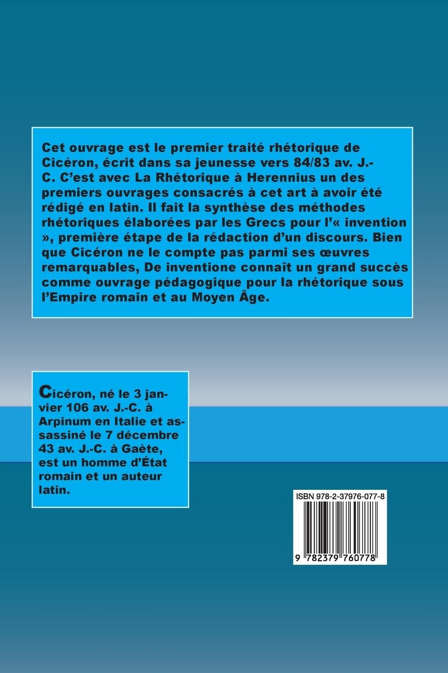 Rückseitencover De l'Invention Oratoire