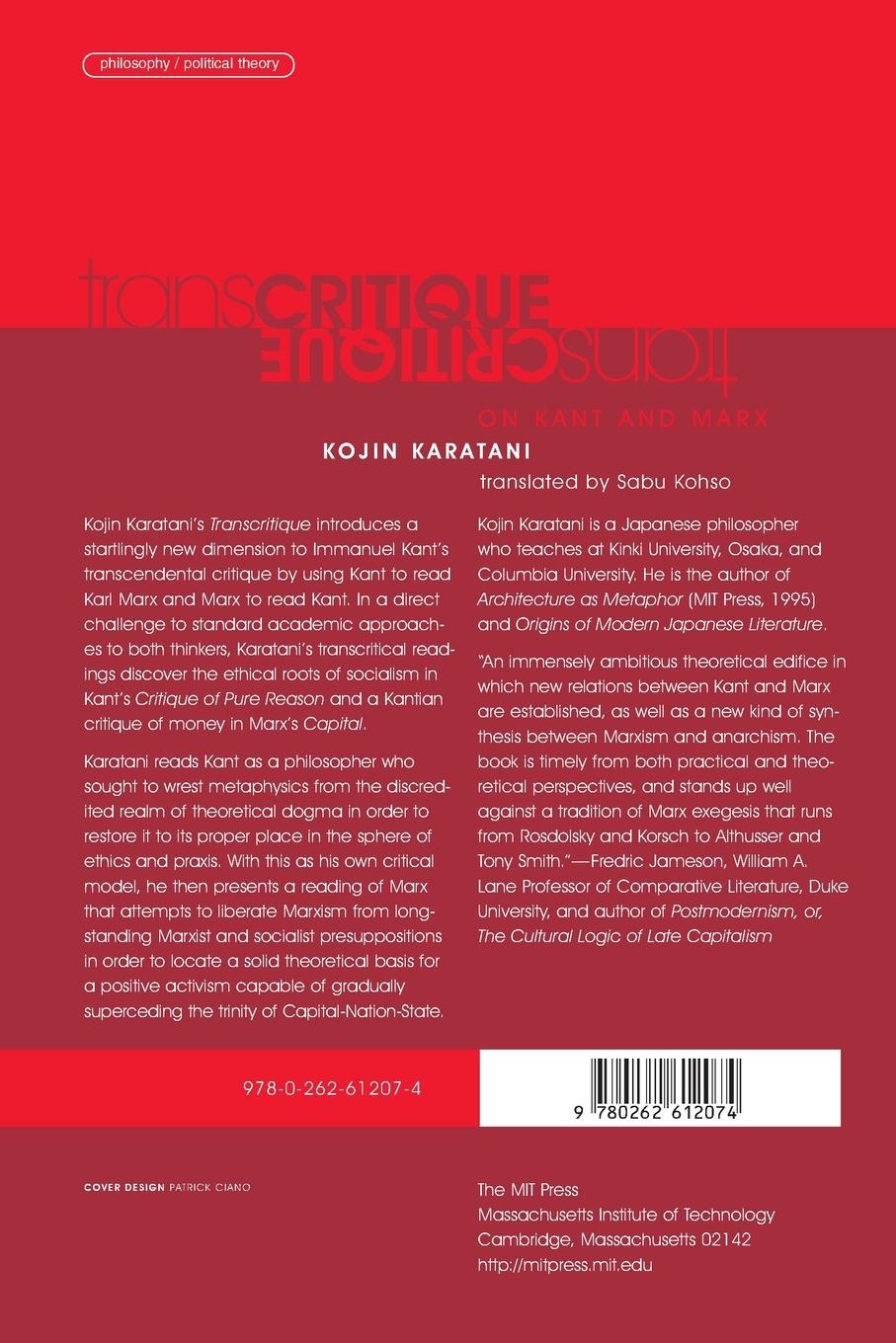 Rückseitencover Transcritique