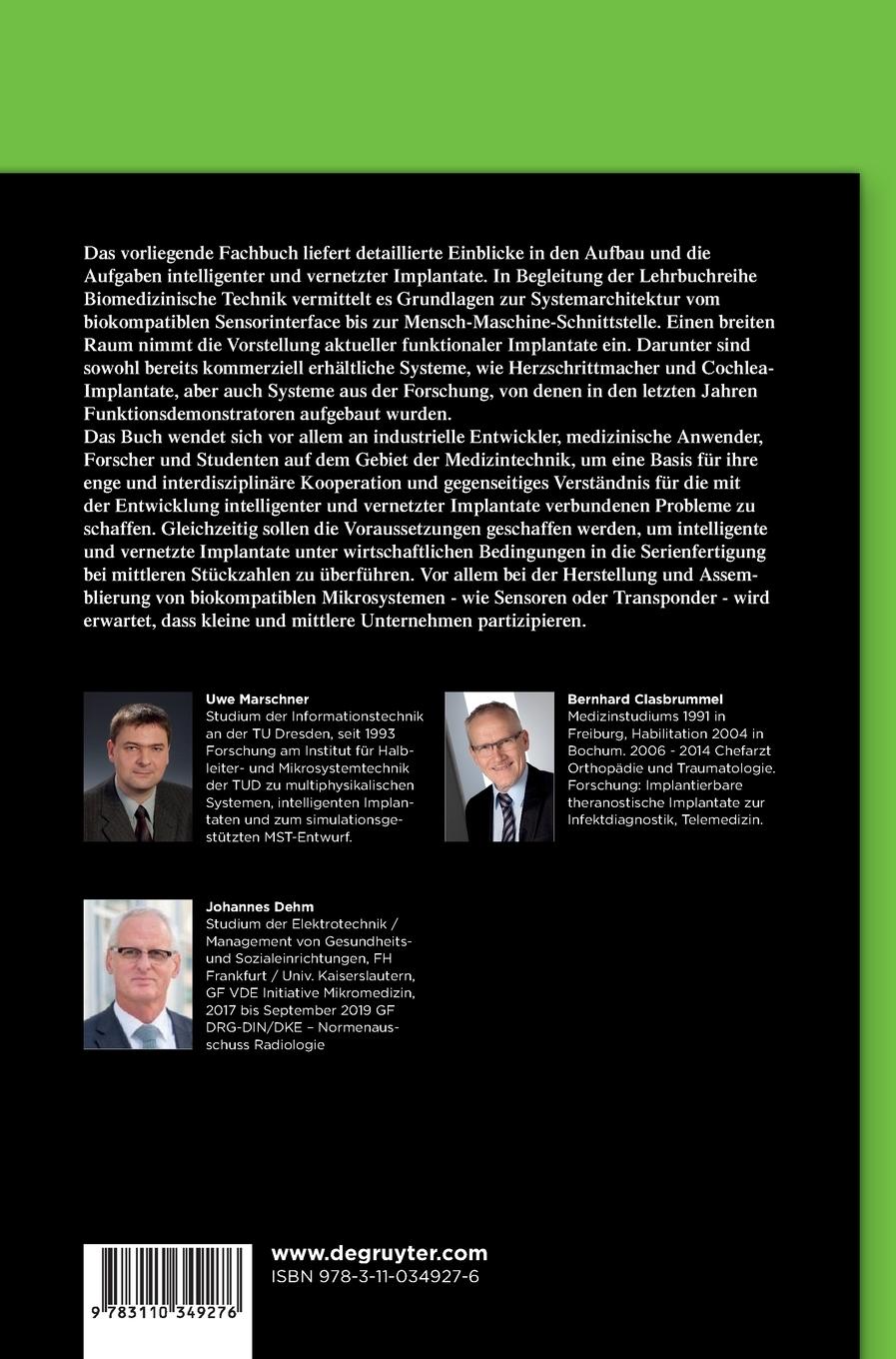 Rückseitencover Biomedizinische Technik - Vernetzte und intelligente Implantate