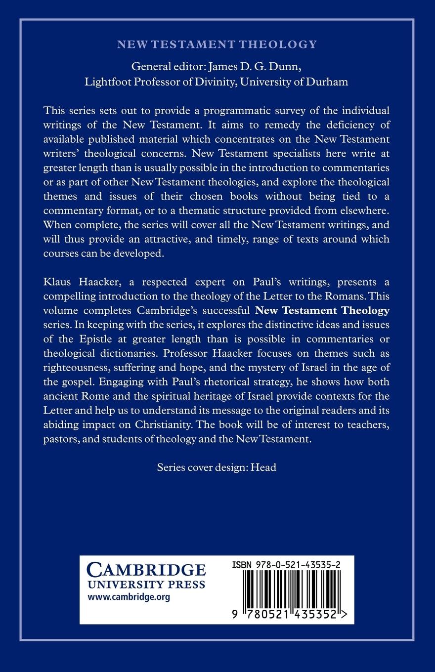 Rückseitencover The Theology of Paul's Letter to the Romans