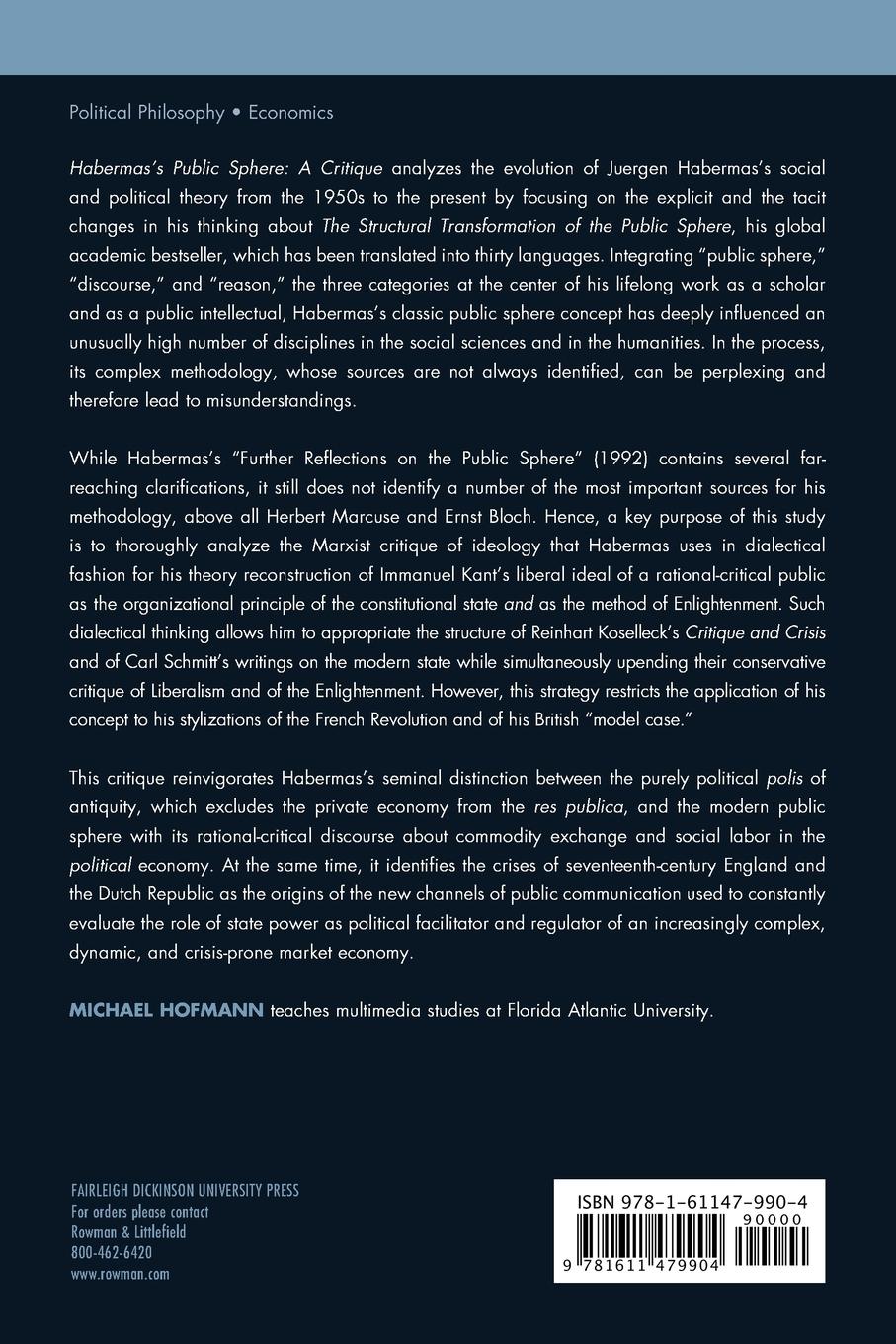 Rückseitencover Habermas's Public Sphere