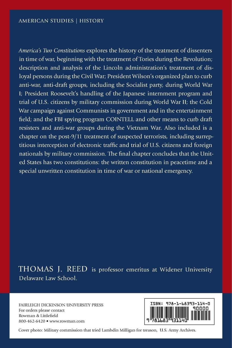 Rückseitencover America's Two Constitutions
