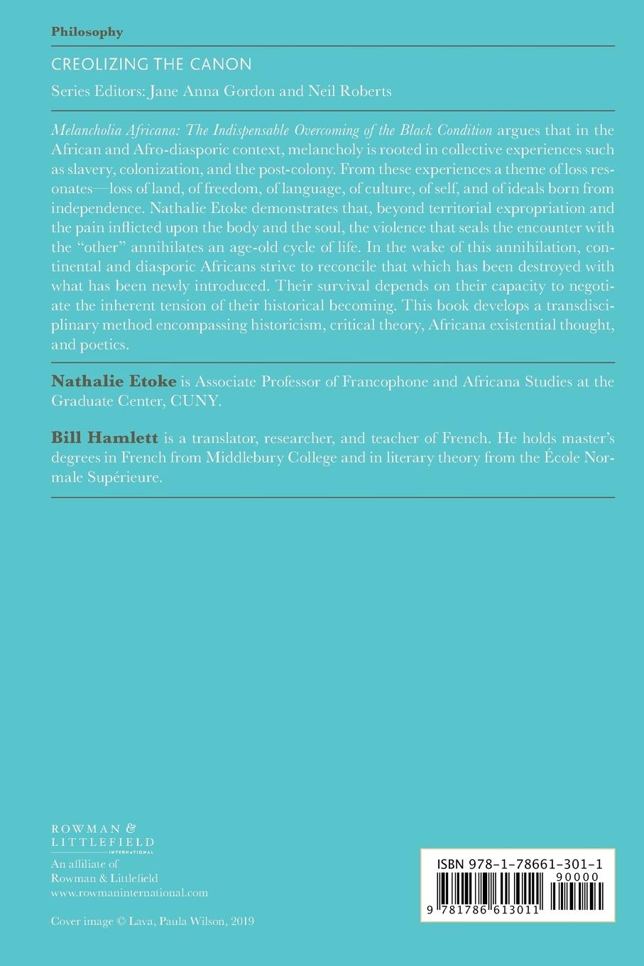 Rückseitencover Melancholia Africana