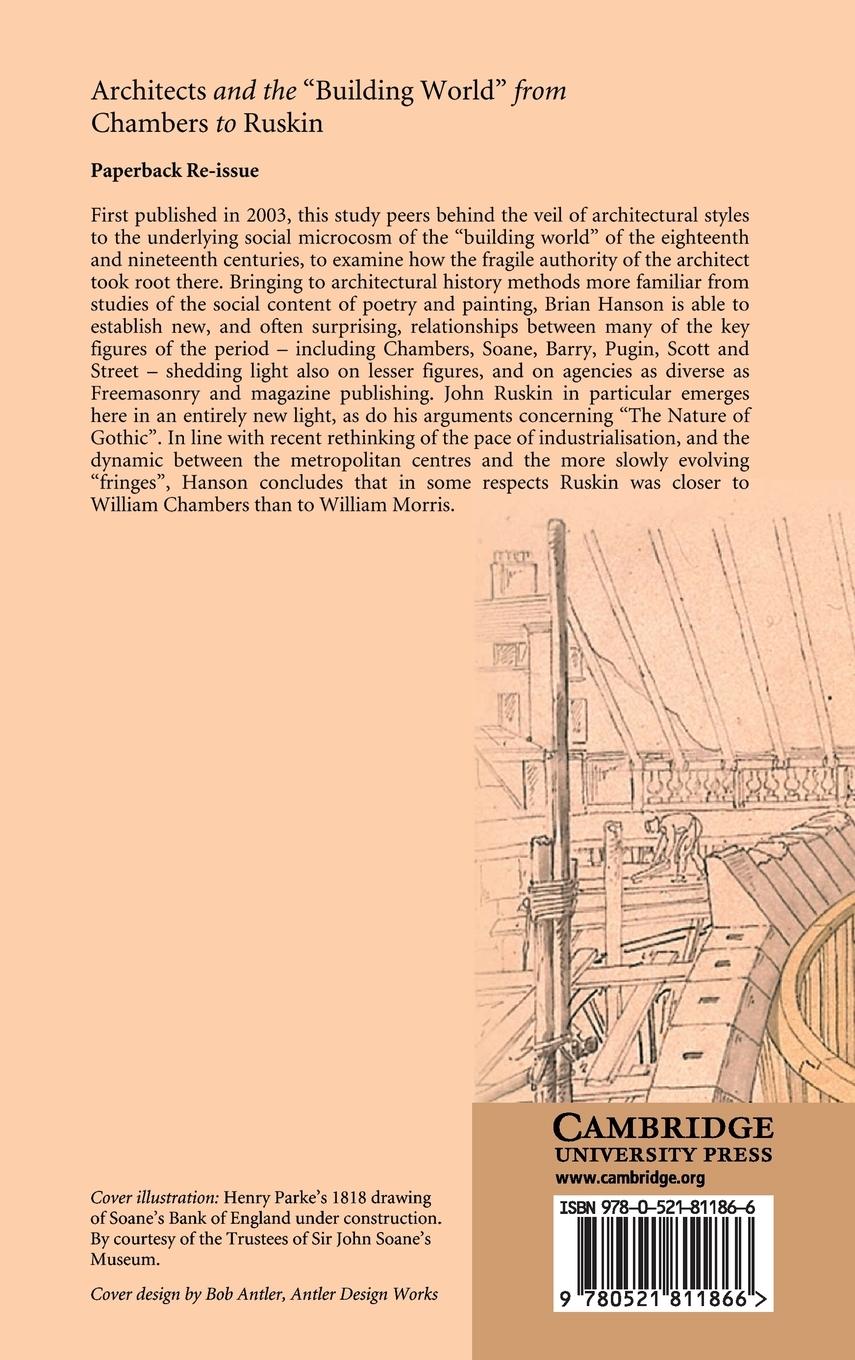 Rückseitencover Architects and the 'Building World' from Chambers to             Ruskin