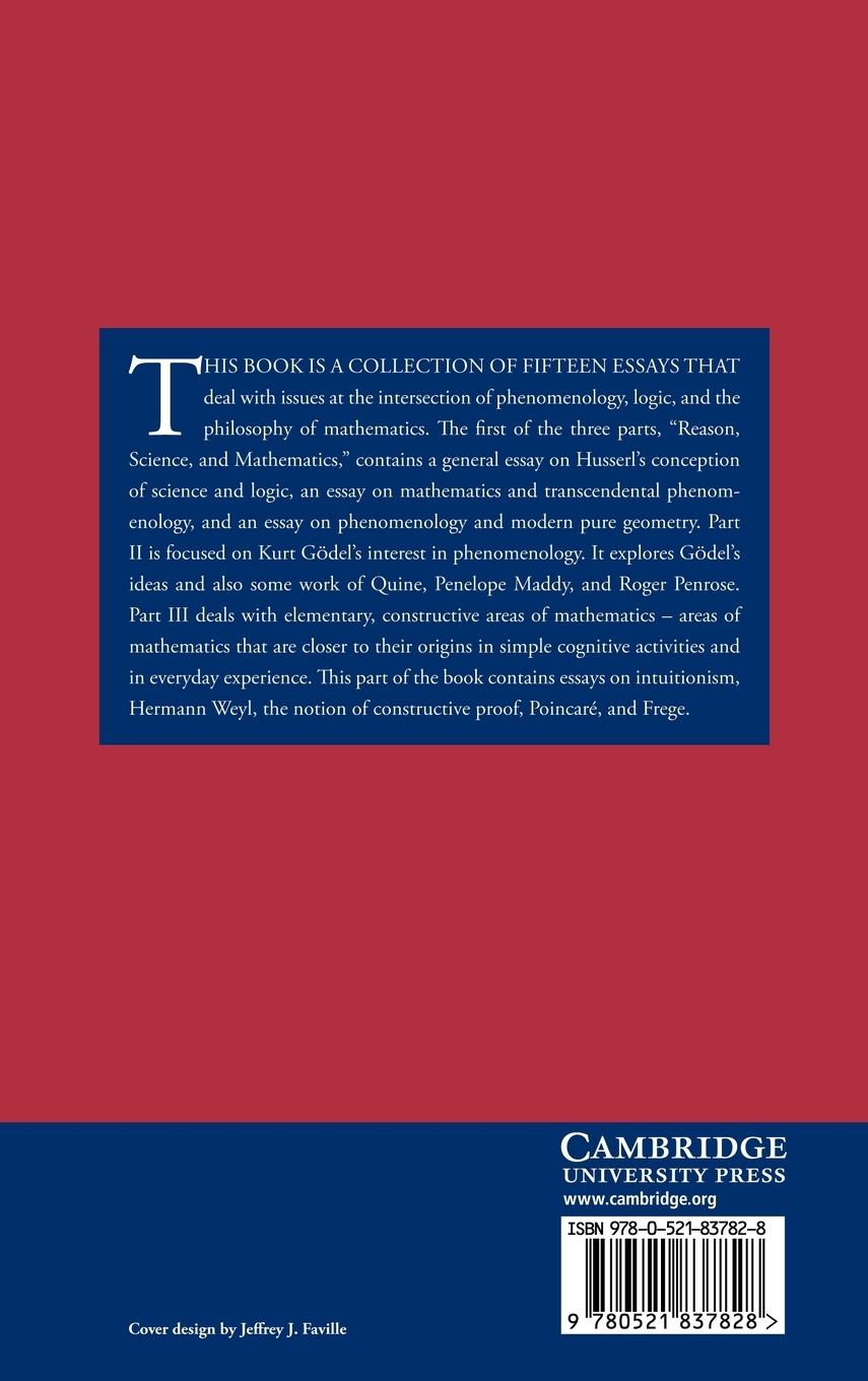 Rückseitencover Phenomenology, Logic, and the Philosophy of Mathematics