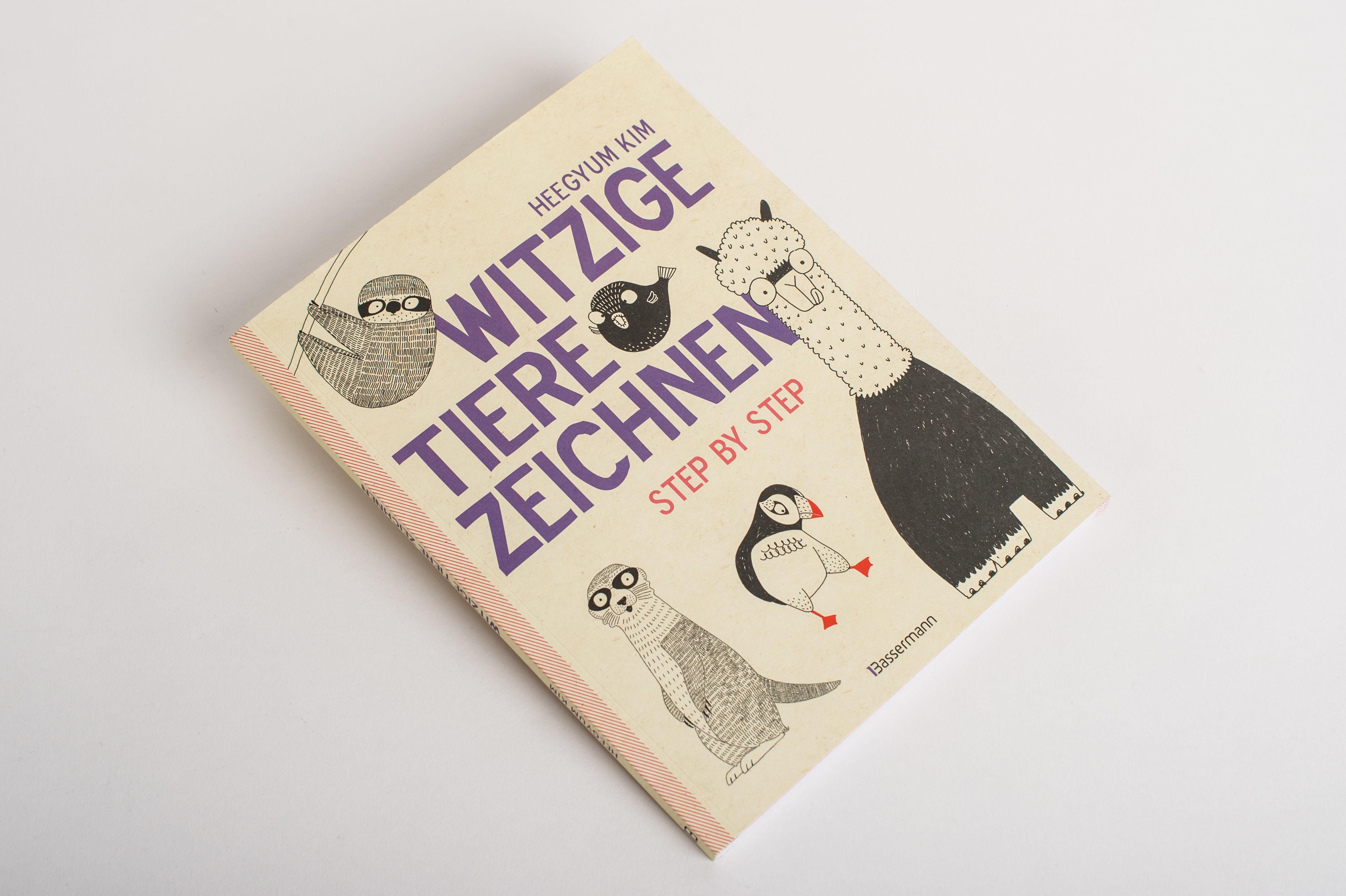 Beispielinhalt (Bild) Witzige Tiere zeichnen. Von Alpaka bis Waschbär - mit vielen individuellen Varianten - für Comic-, Cartoon- und Handlettering-Fans