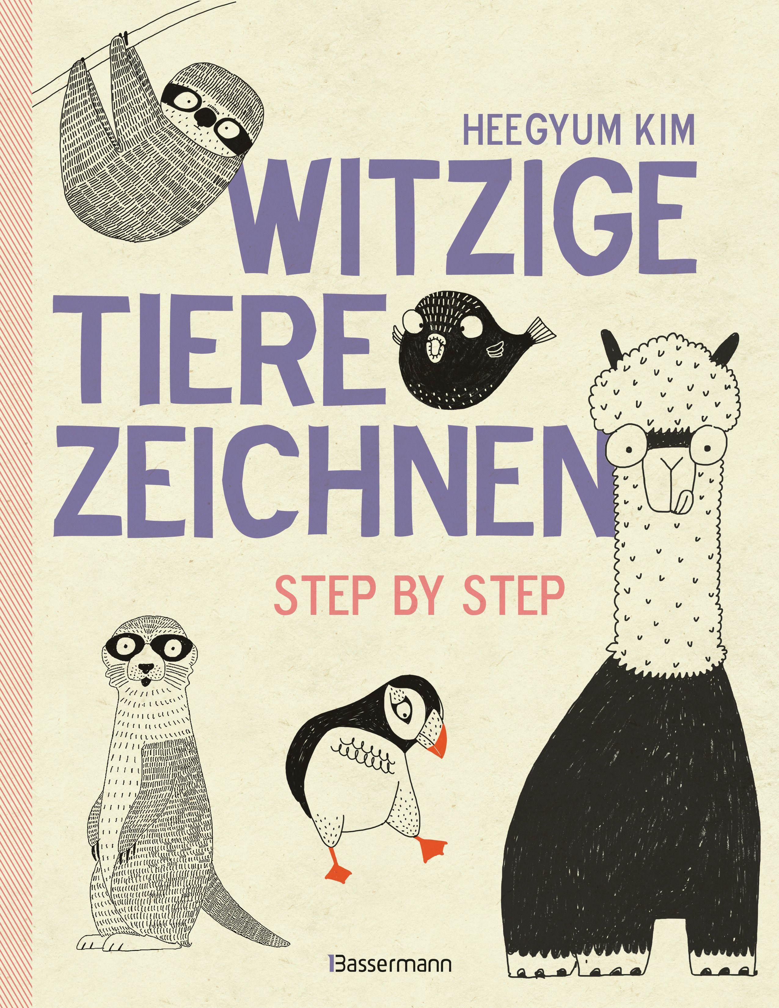 Vorderes Coverbild Witzige Tiere zeichnen. Von Alpaka bis Waschbär - mit vielen individuellen Varianten - für Comic-, Cartoon- und Handlettering-Fans