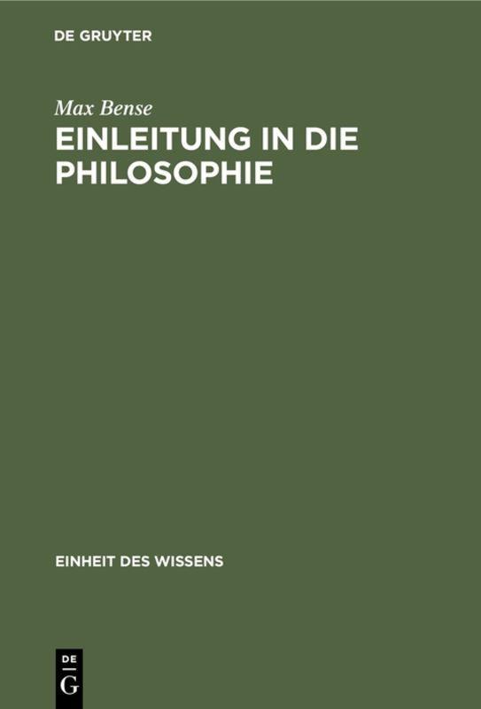 Vorderes Coverbild Einleitung in die Philosophie