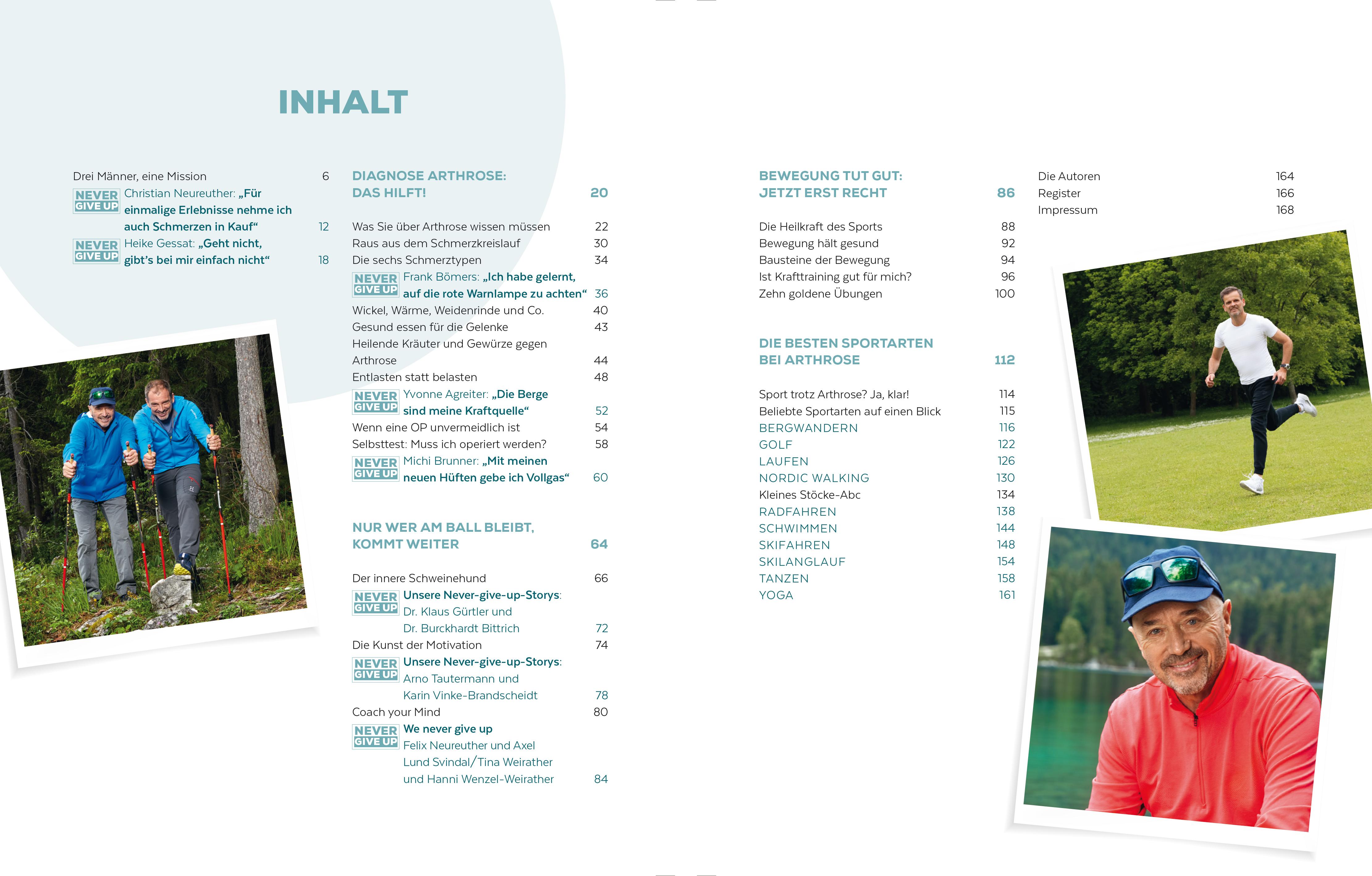 Beispielinhalt (Bild) Never give up