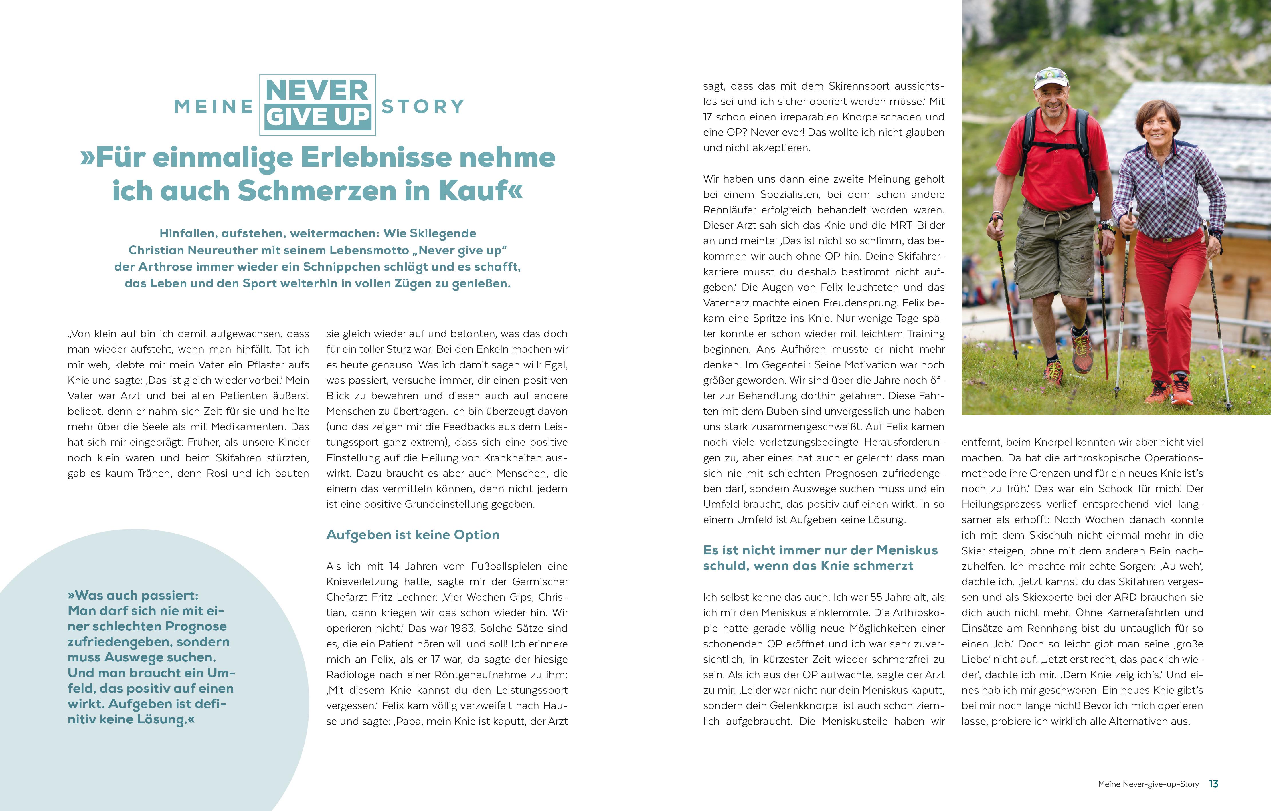 Beispielinhalt (Bild) Never give up