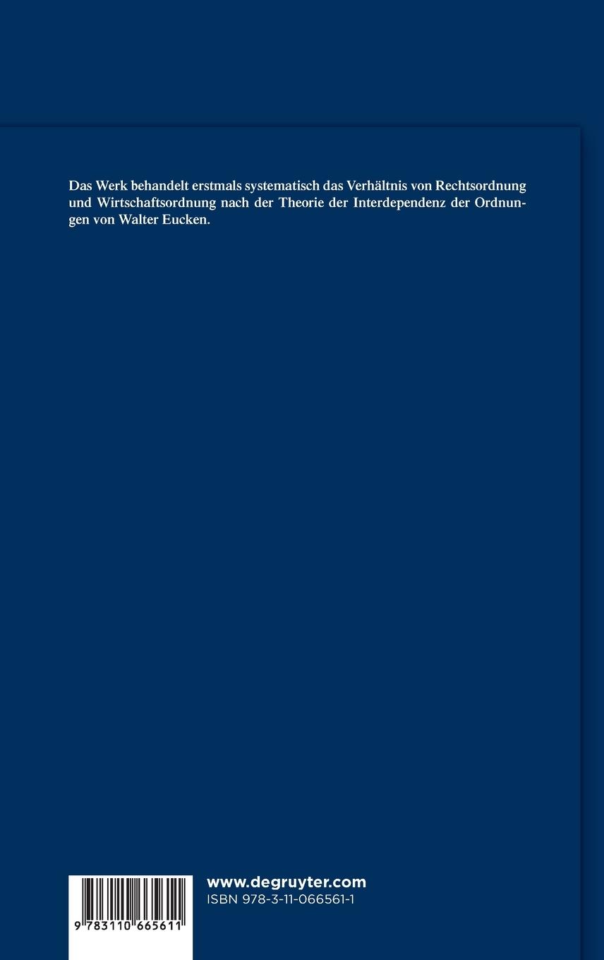 Rückseitencover Rechtsordnung und Wirtschaftsordnung nach Eucken