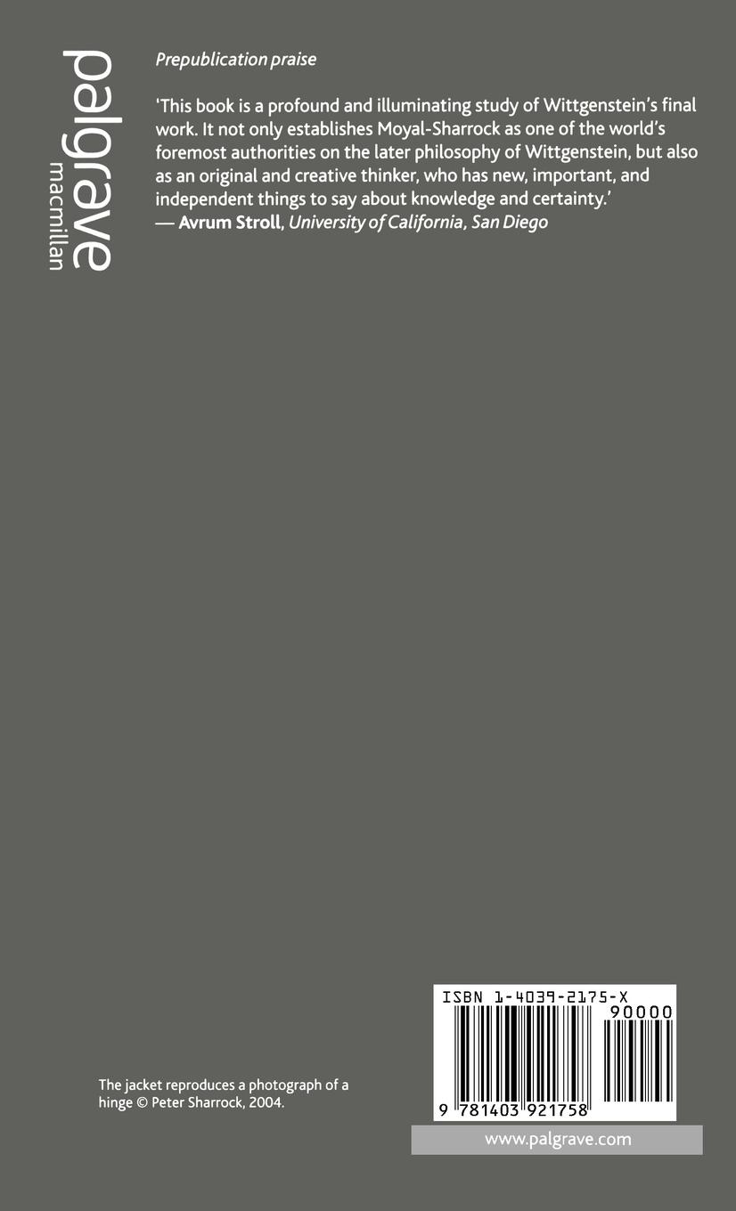Rückseitencover Understanding Wittgenstein's on Certainty