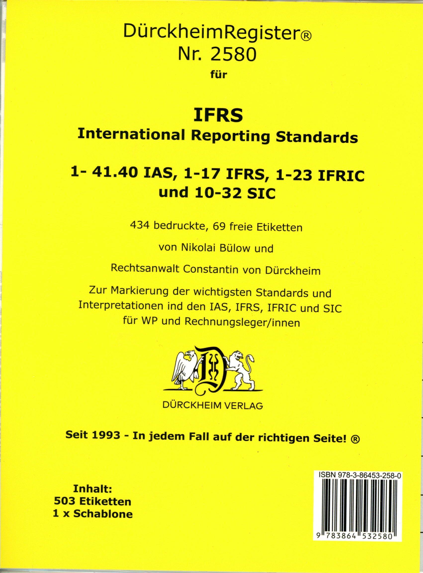Vorderes Coverbild DürckheimRegister® IFRS Nr. 2580