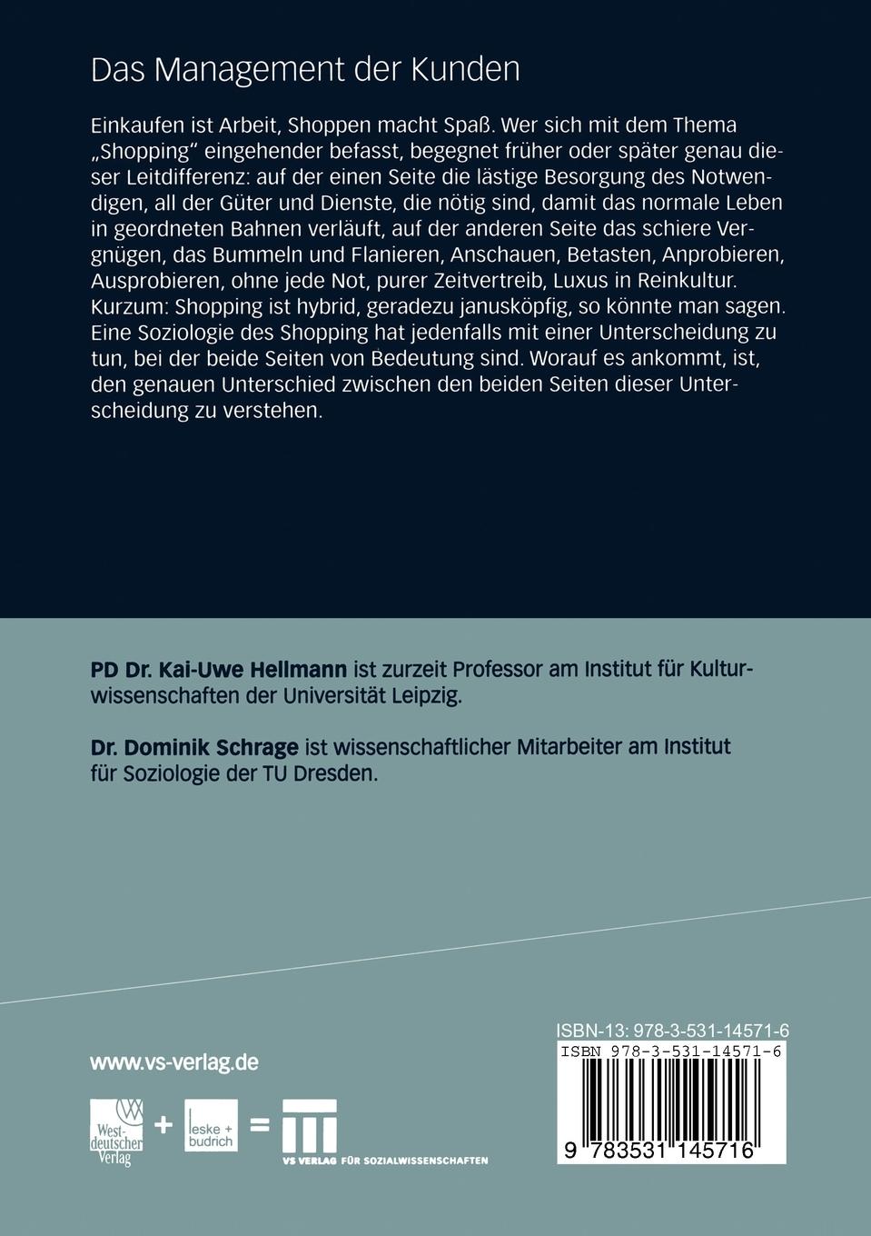 Rückseitencover Das Management der Kunden