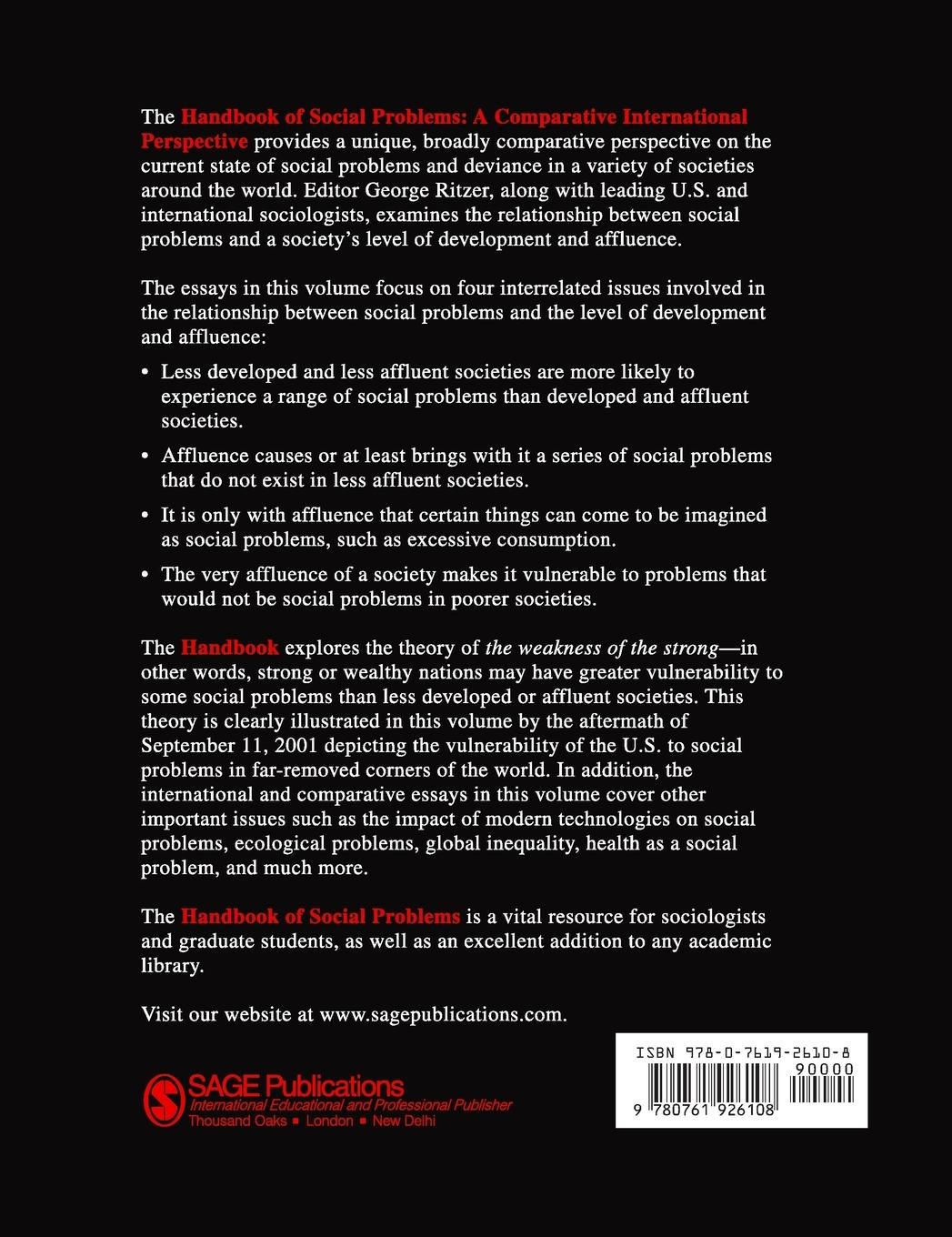 Rückseitencover Handbook of Social Problems