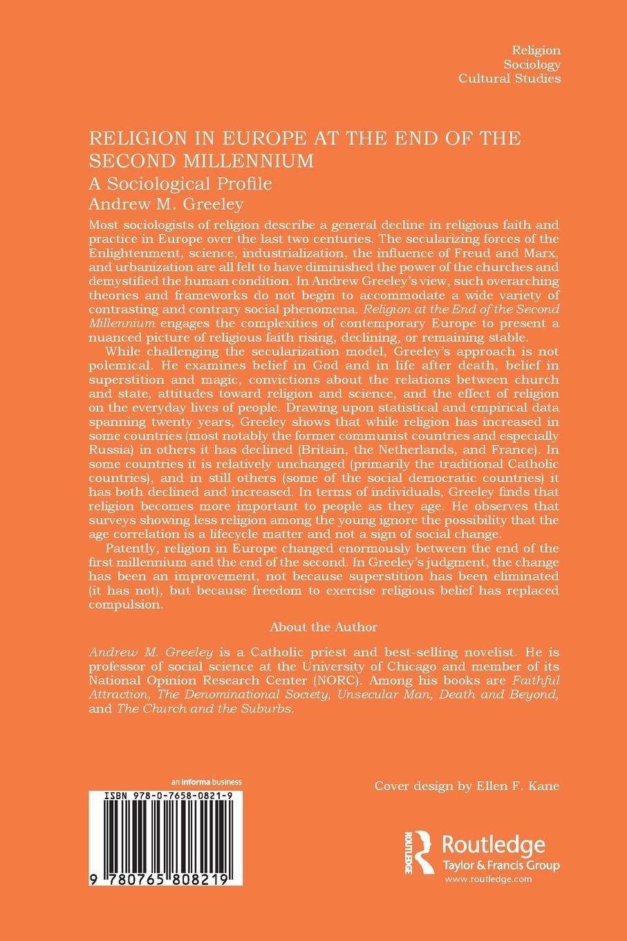 Rückseitencover Religion in Europe at the End of the Second Millenium