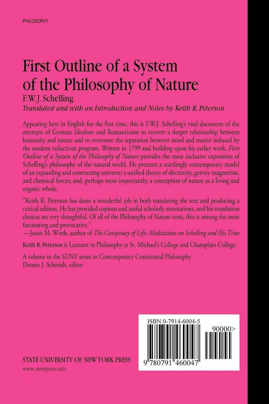 Rückseitencover First Outline of a System of the Philosophy of Nature
