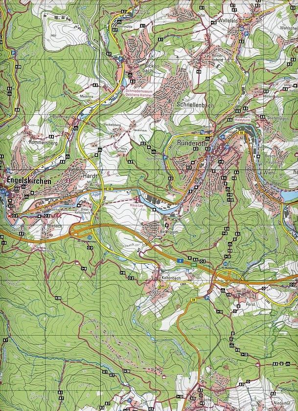 Beispielinhalt (Bild) NRW-Wanderkarte 31. Oberbergisches Talsperrenland 1 : 25.000