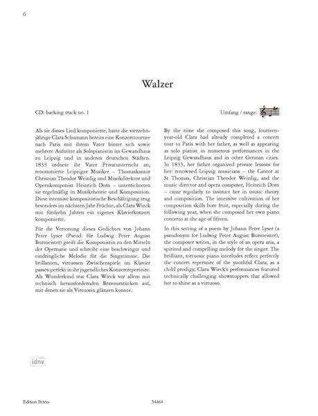 Beispielinhalt (Bild) Clara Schumann Anniversary Songbook (High Voice)