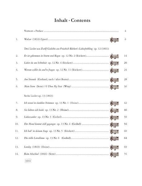 Beispielinhalt (Bild) Jubiläums-Liederalbum -14 Lieder für mittlere / tiefe Singstimme und Klavier-