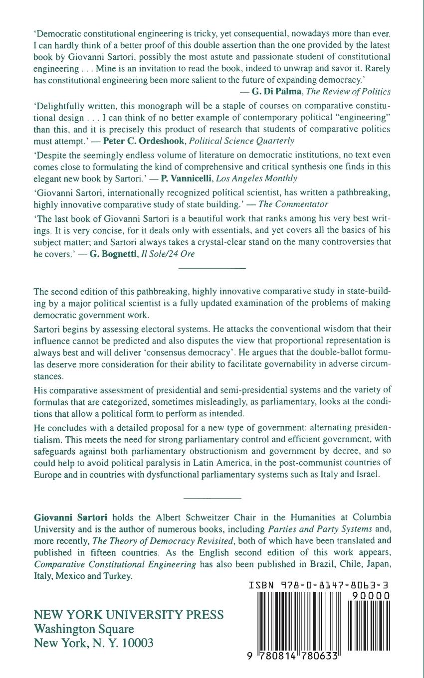 Rückseitencover Comparative Constitutional Engineering (Second Edition)