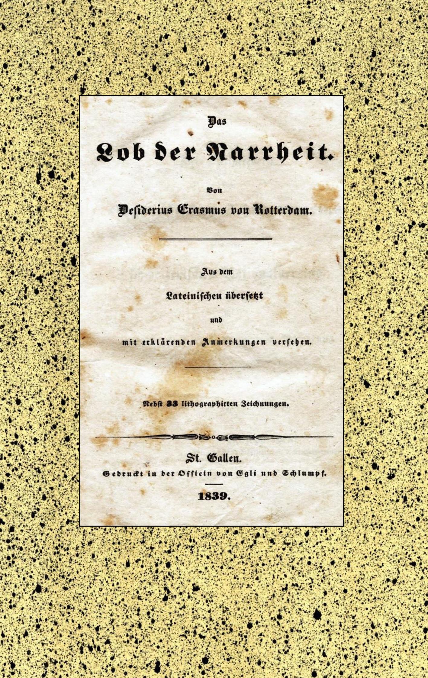 Vorderes Coverbild Das Lob der Narrheit. Reprint der Ausgabe von 1839 (BoD)