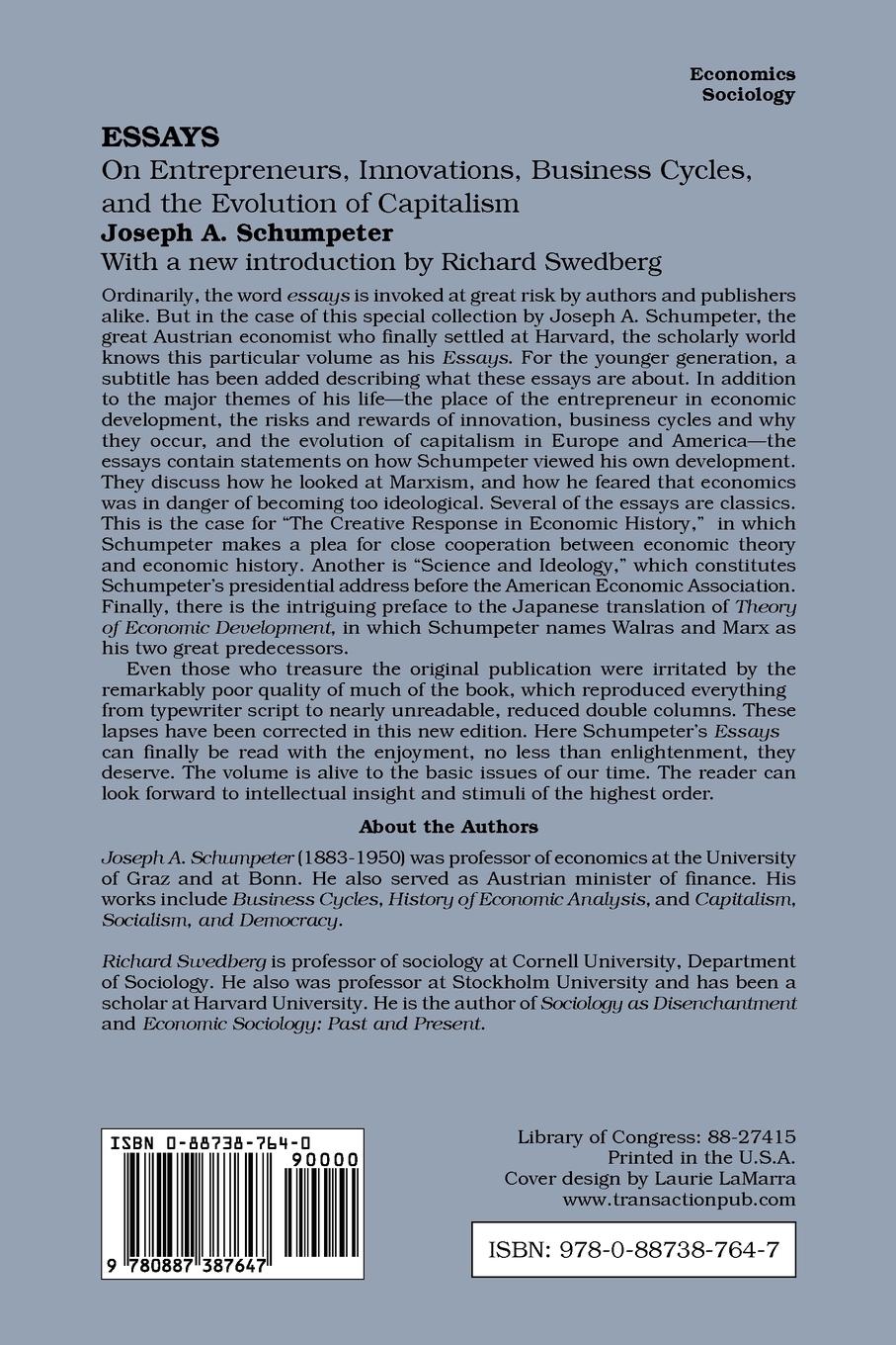 Rückseitencover Essays